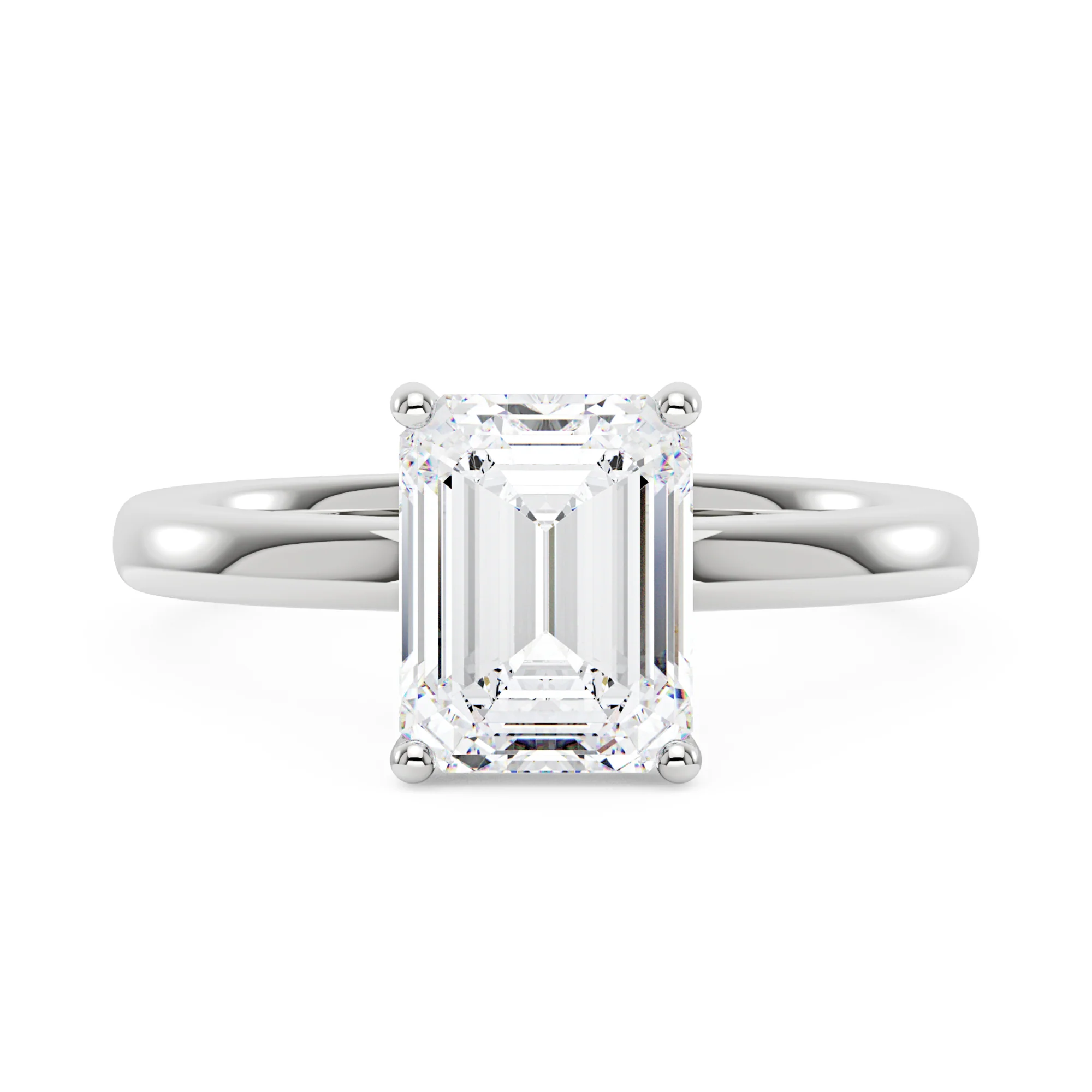 Emerald Cut Moissanite Half Eternity Band Bridal Set - Image 5