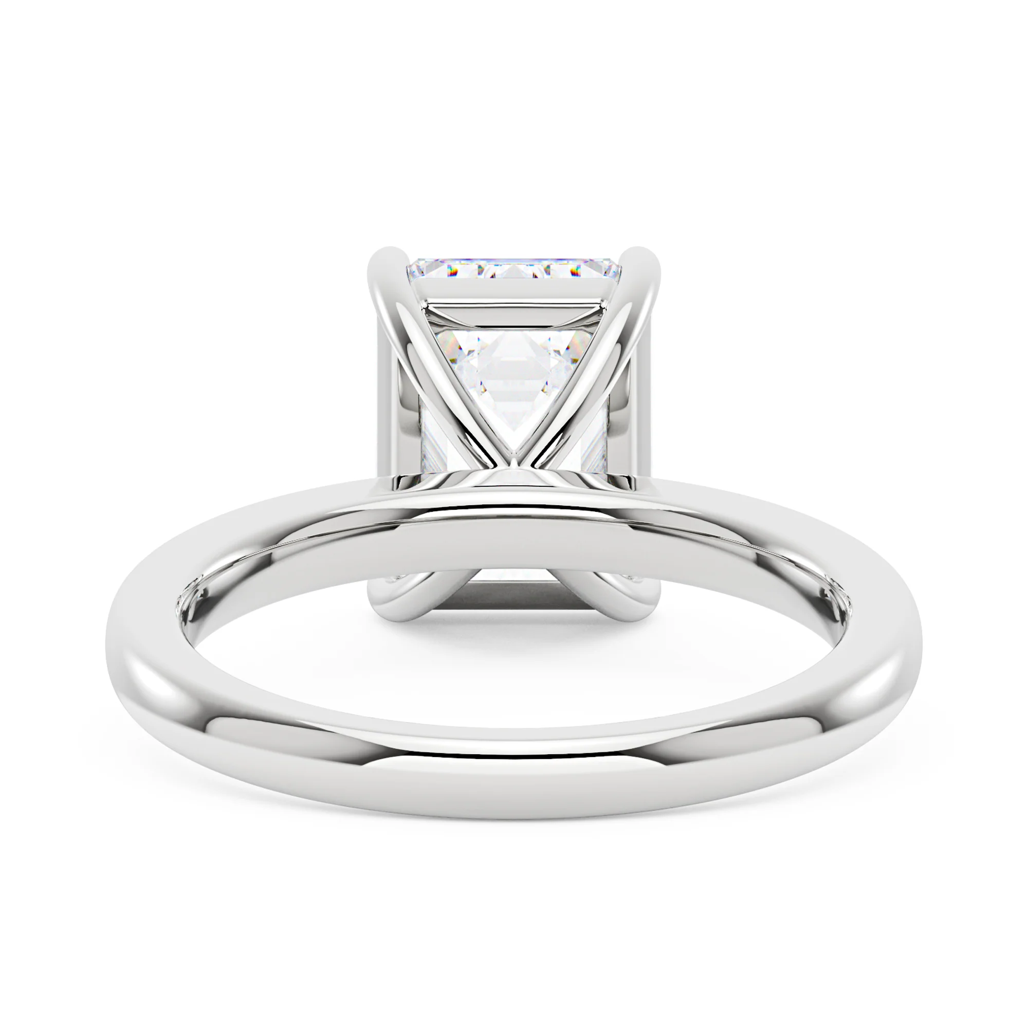 Emerald Cut Moissanite Half Eternity Band Bridal Set - Image 7
