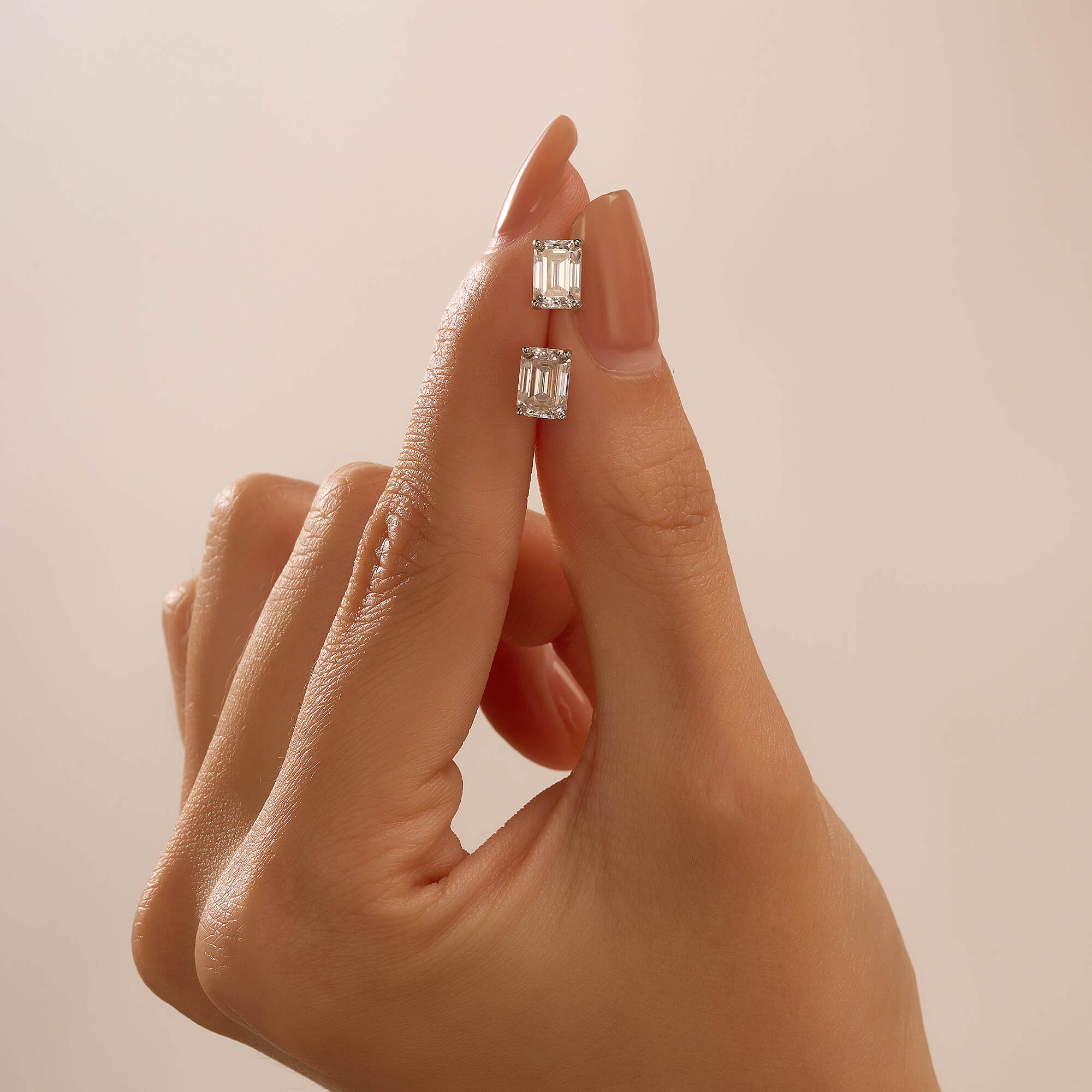 Emerald Cut Moissanite Stud Earrings - Image 12