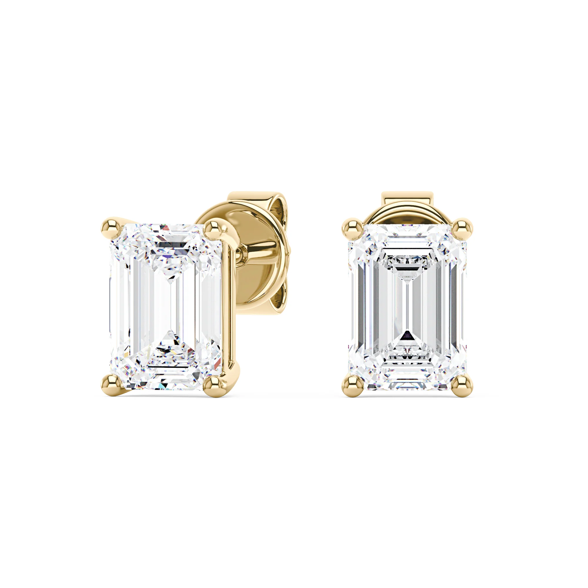 Emerald Cut Moissanite Stud Earrings - Image 5