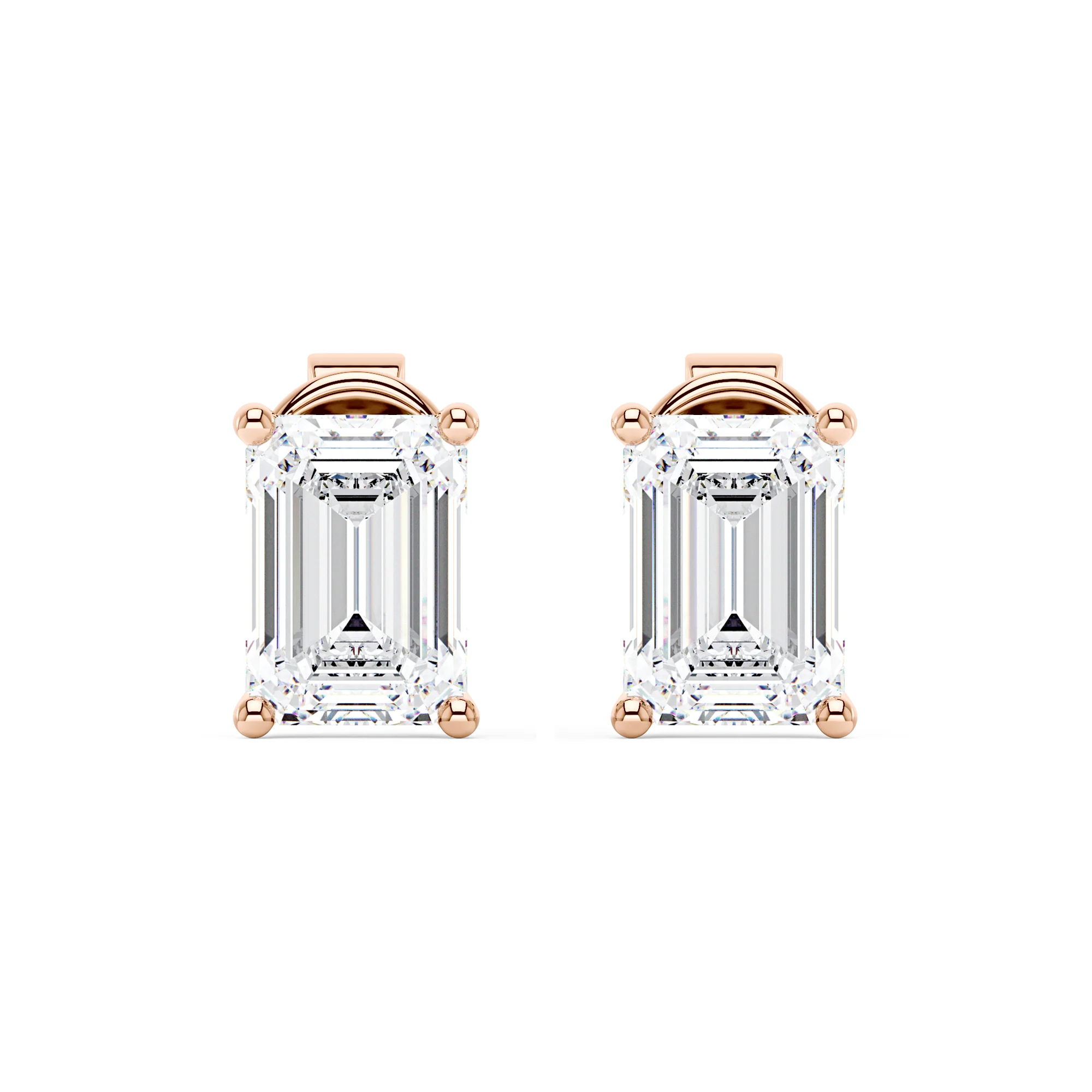 Emerald Cut Moissanite Stud Earrings - Image 7