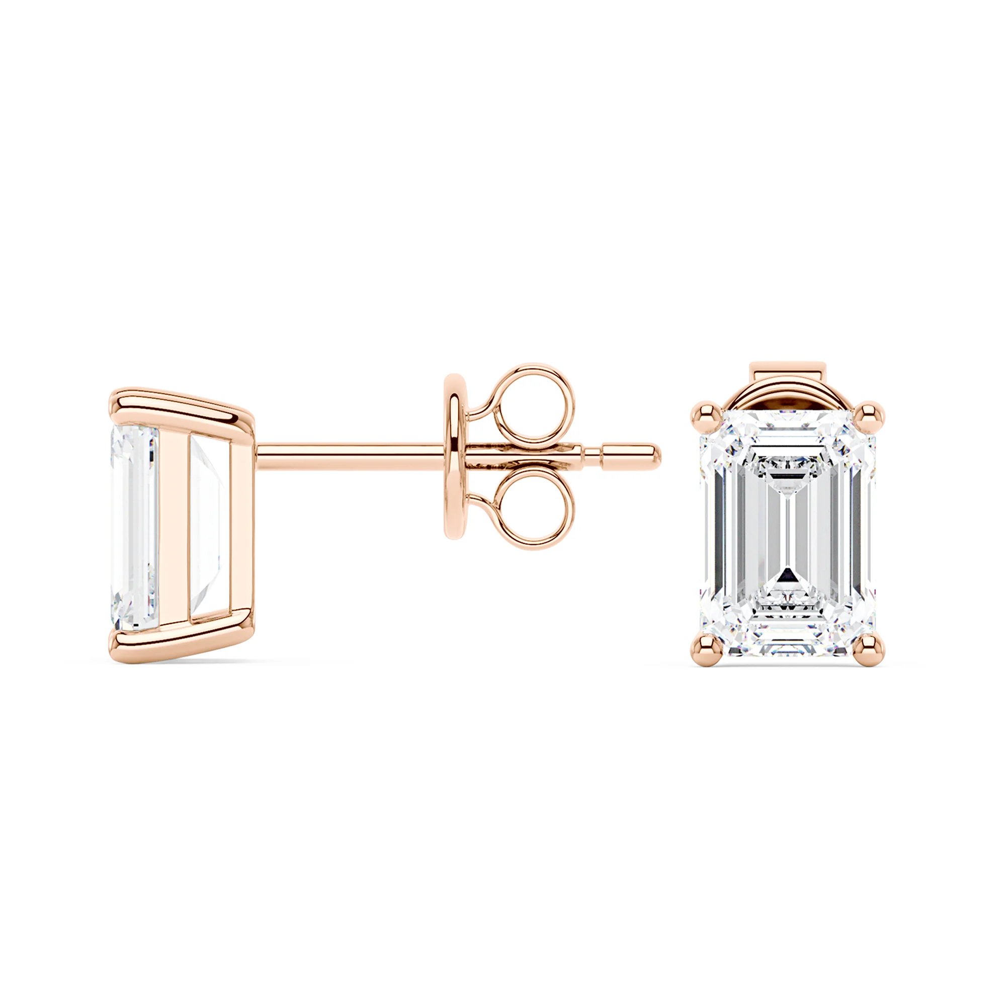 Emerald Cut Moissanite Stud Earrings - Image 9