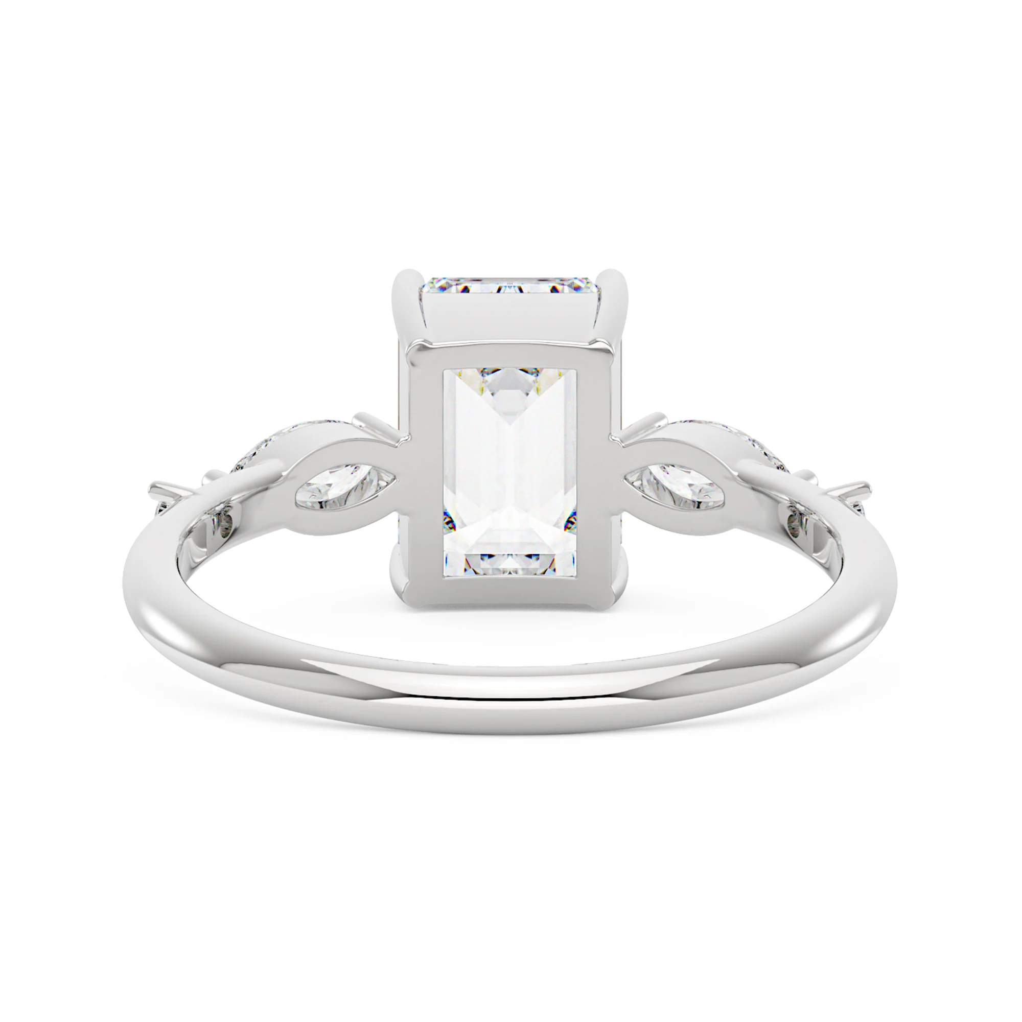 Emerald Cut Moissanite Three-Stone Ring - Image 3