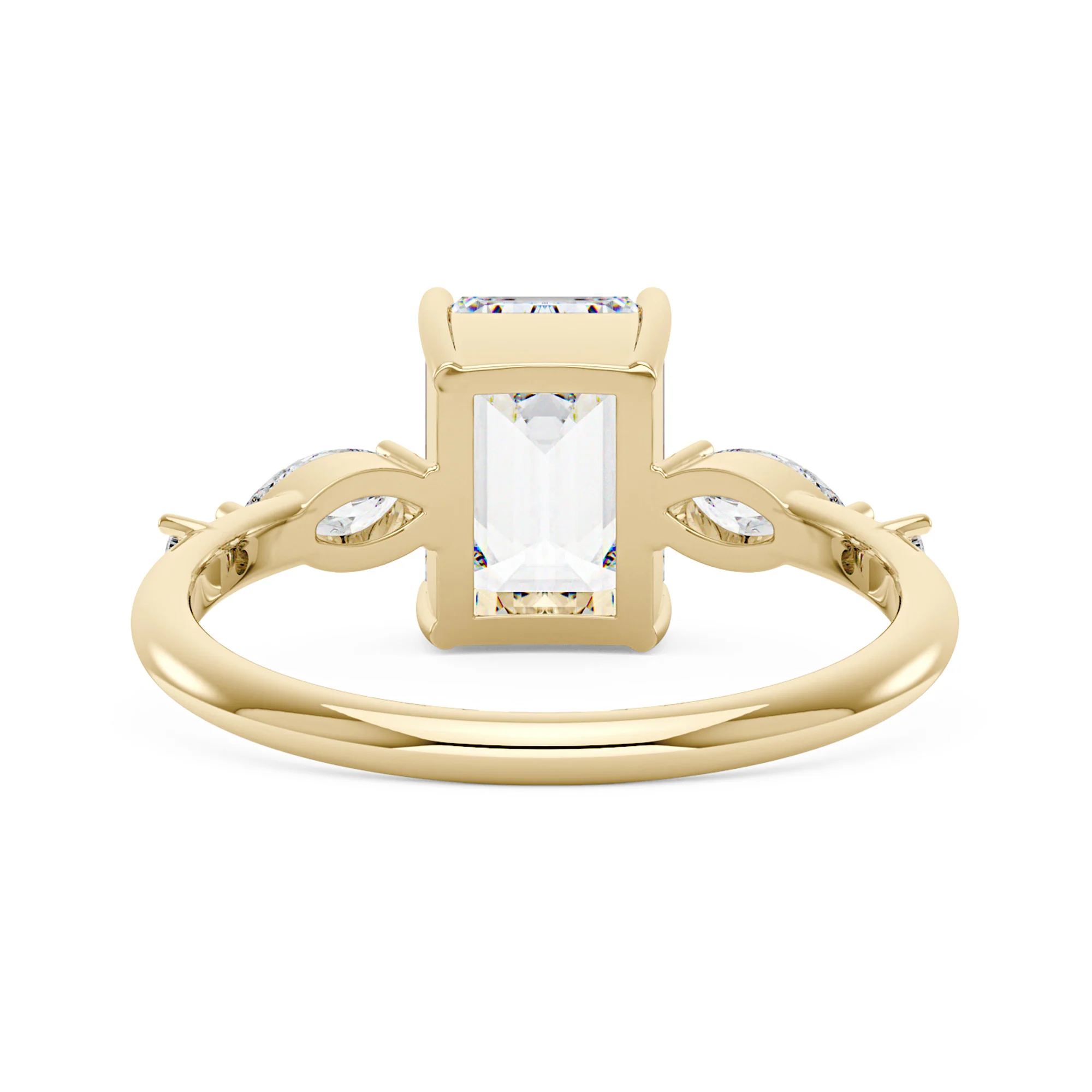 Emerald Cut Moissanite Three-Stone Ring - Image 6