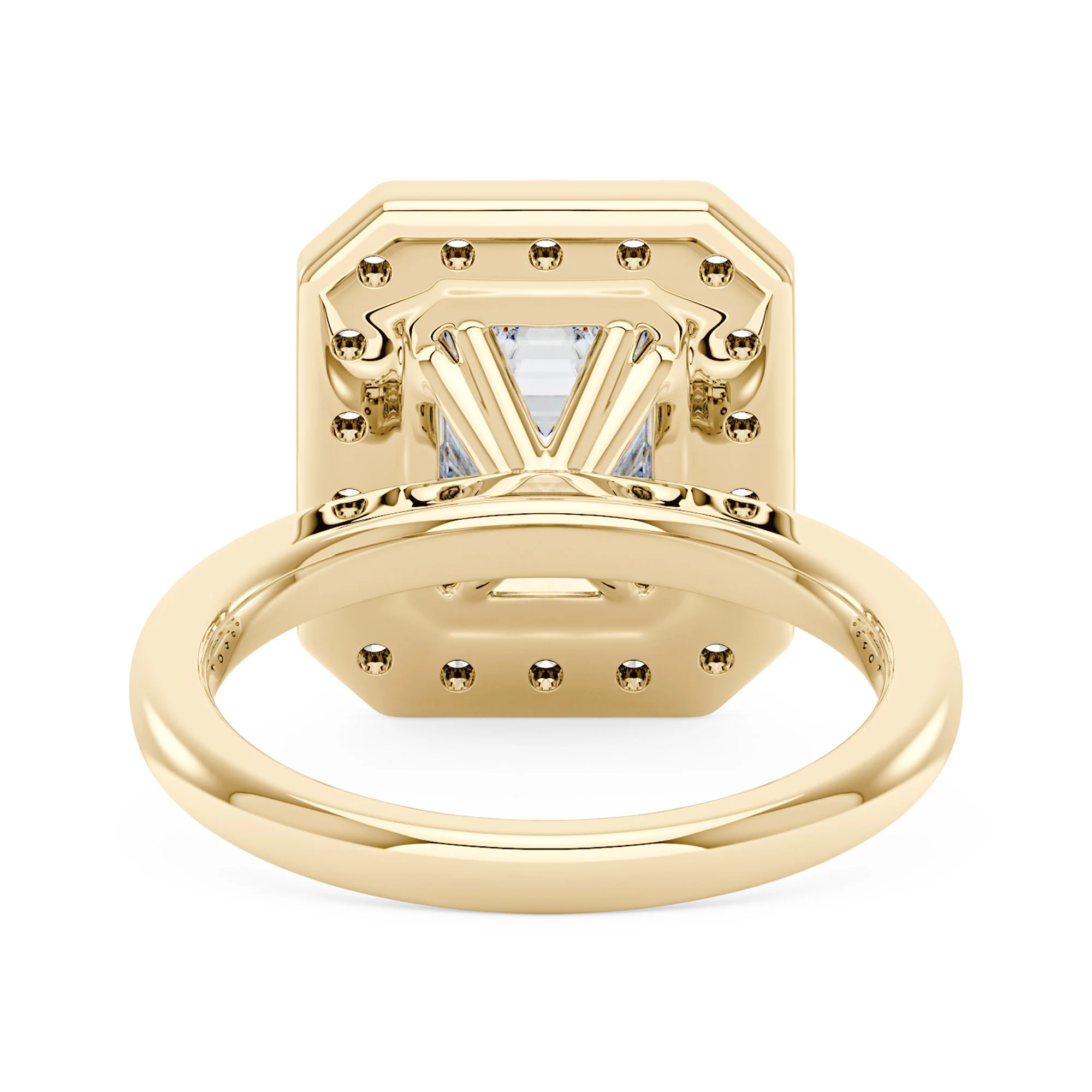 Emerald Moissanite Halo Engagement Ring - Image 6