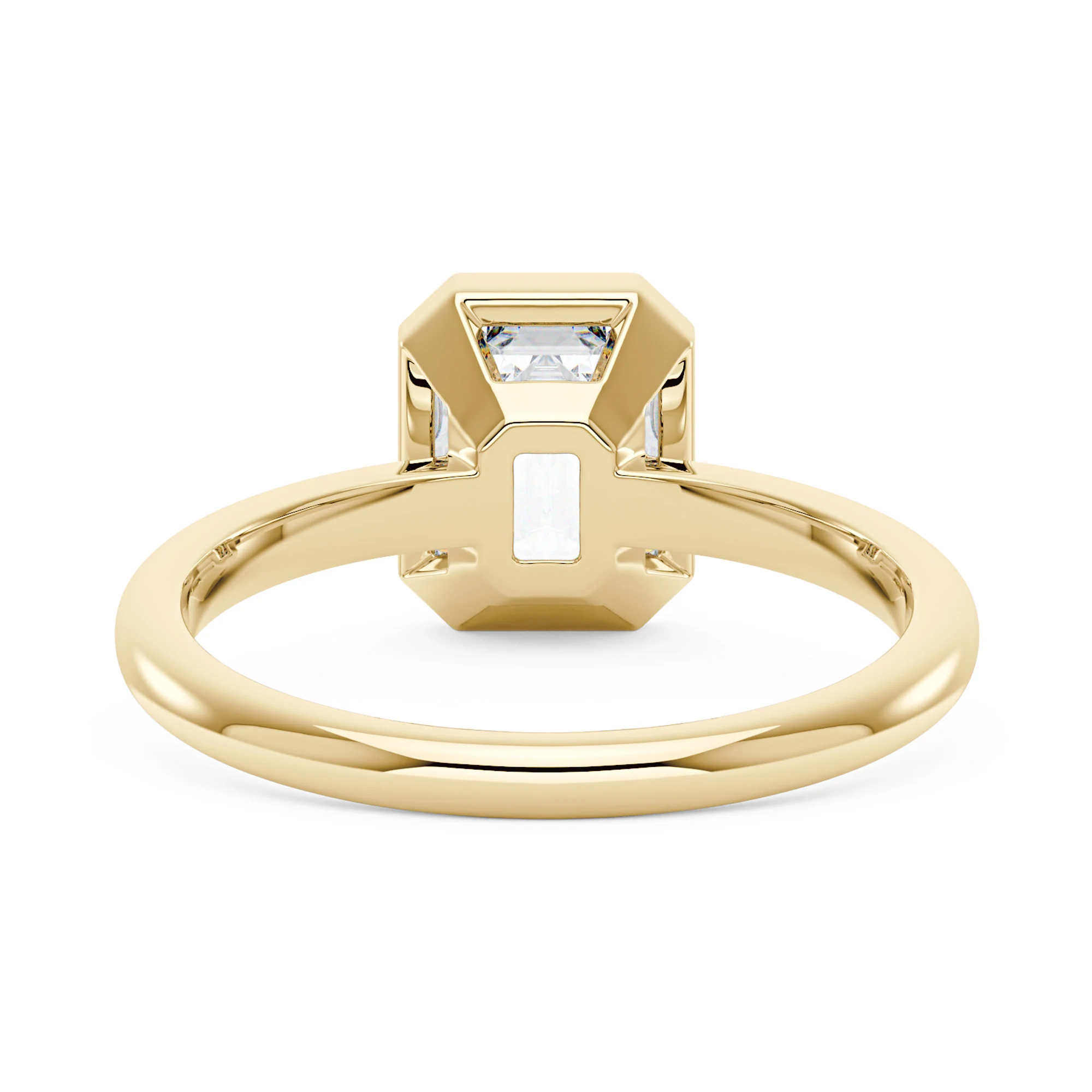 Emerald Moissanite Solitaire Bezel Ring - Image 6