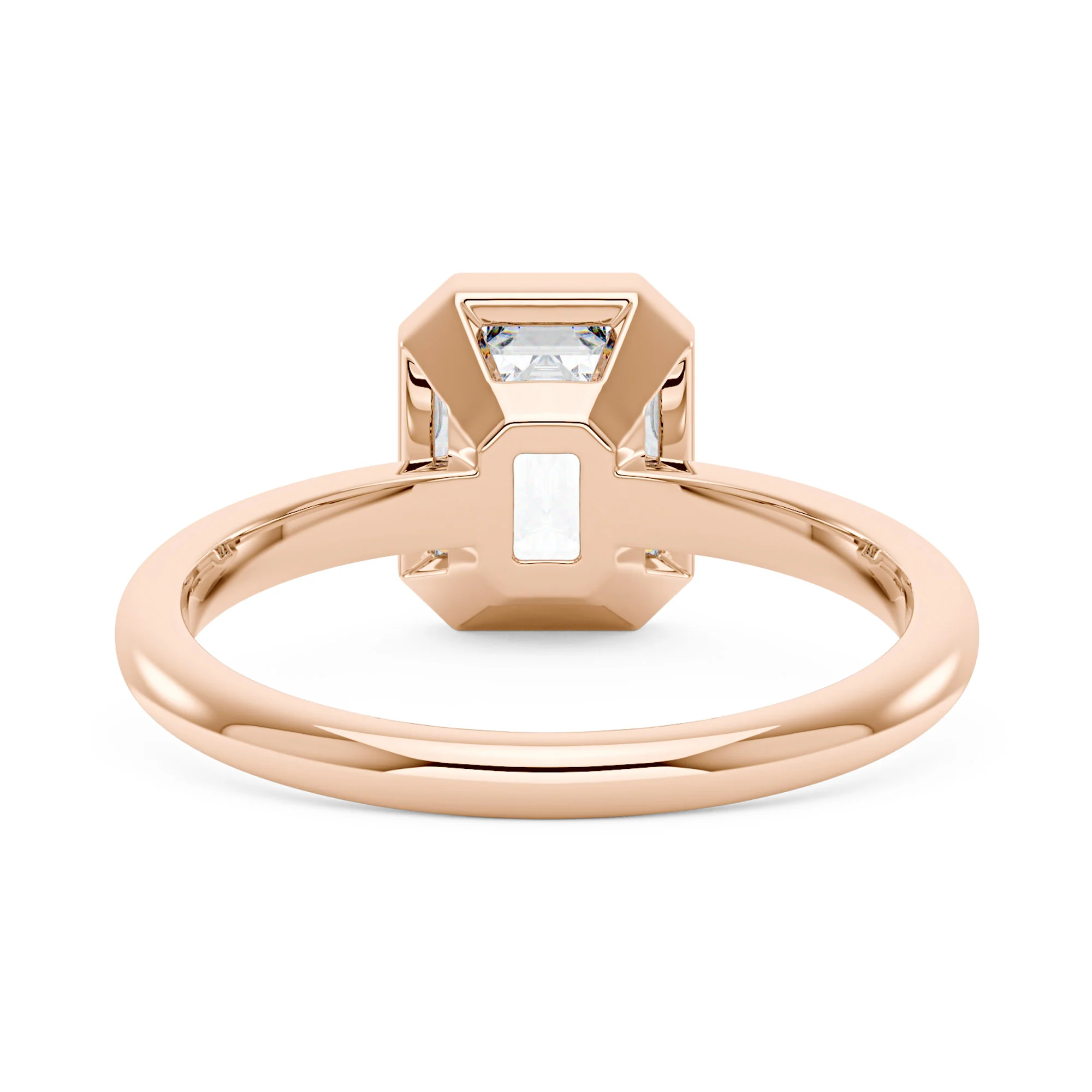 Emerald Moissanite Solitaire Bezel Ring - Image 9