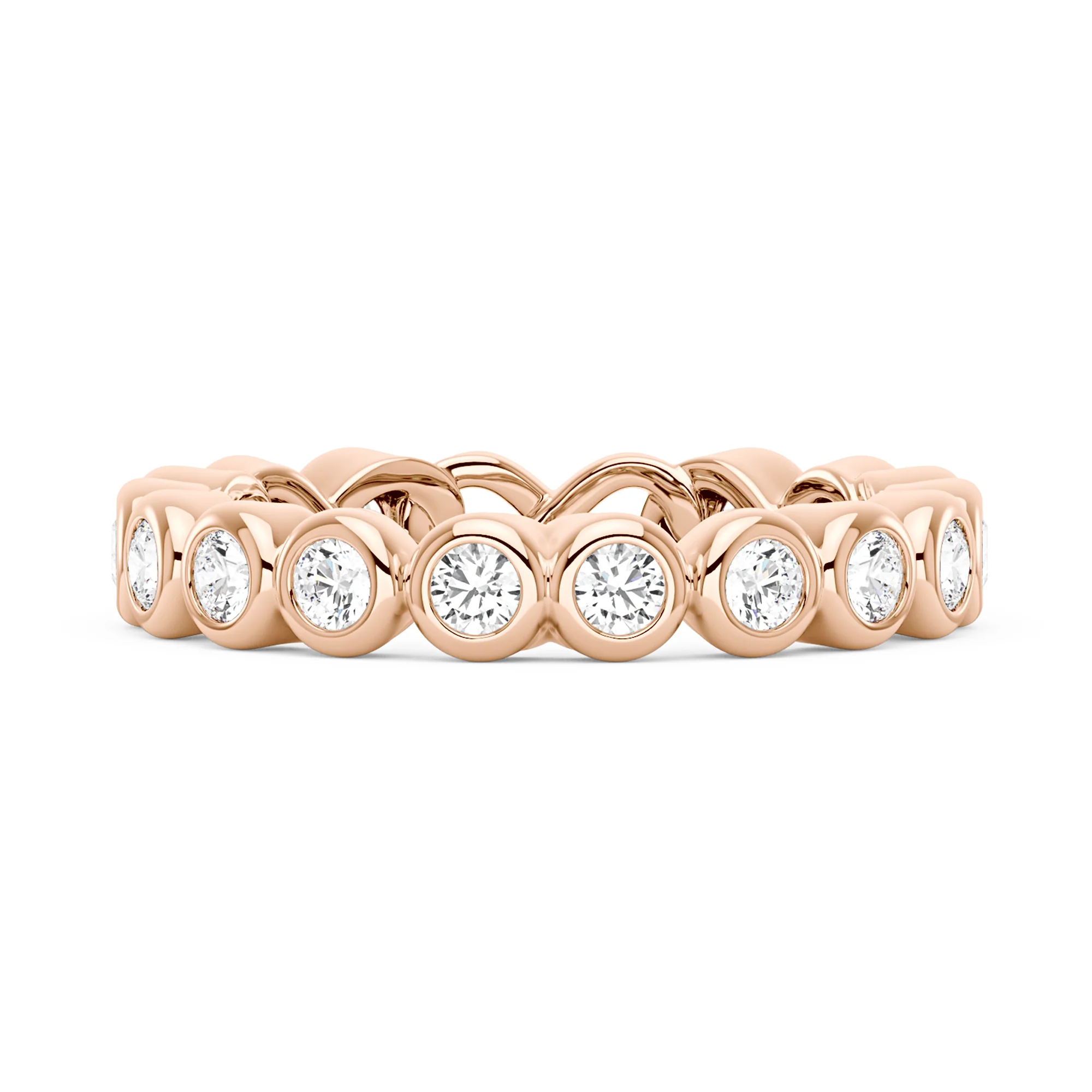 Round Moissanite Infinite Bezel Eternity Band - Image 7
