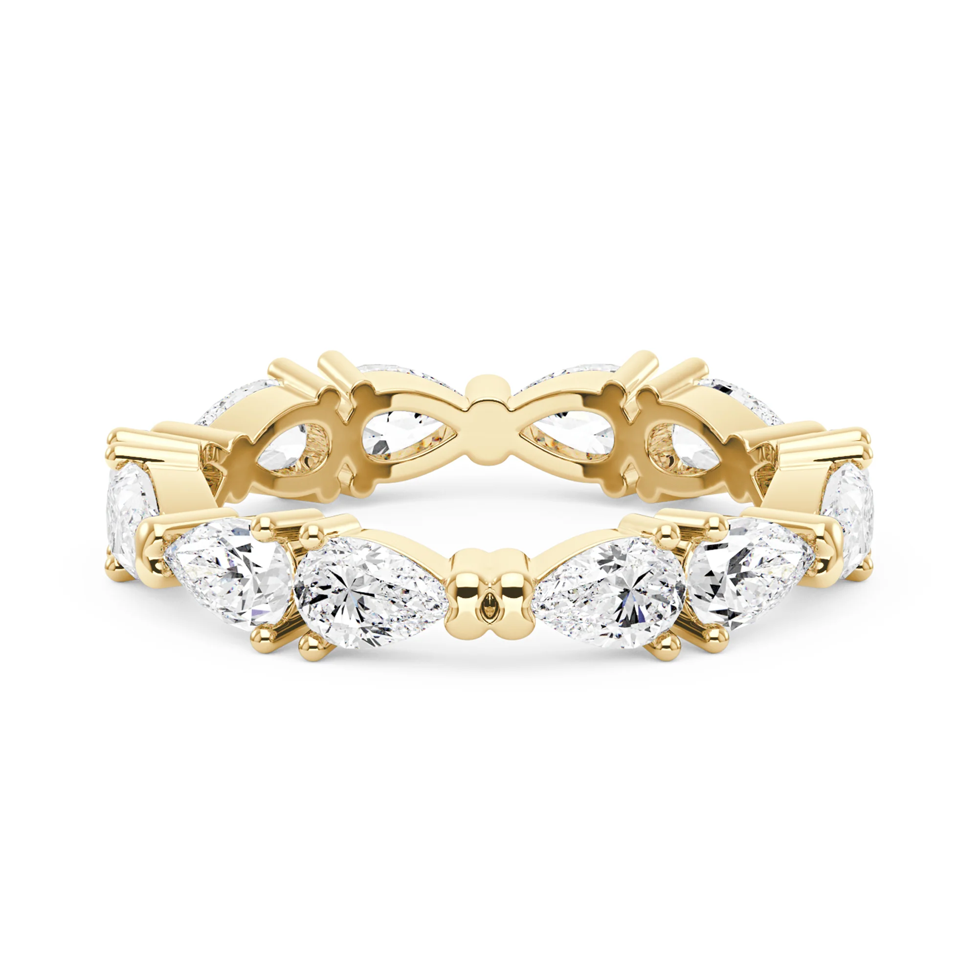 Nature Inspired Pear Moissanite Eternity Band - Image 3