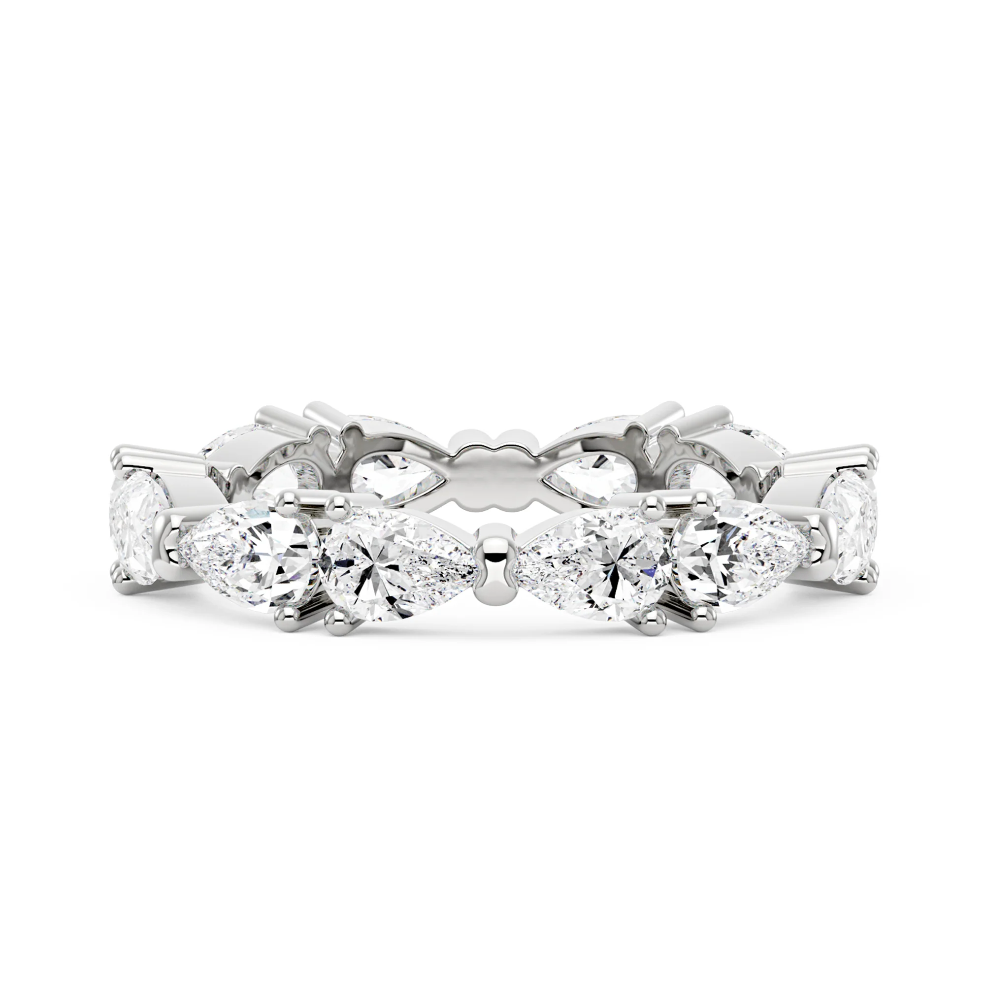 Nature Inspired Pear Moissanite Eternity Band - Image 4