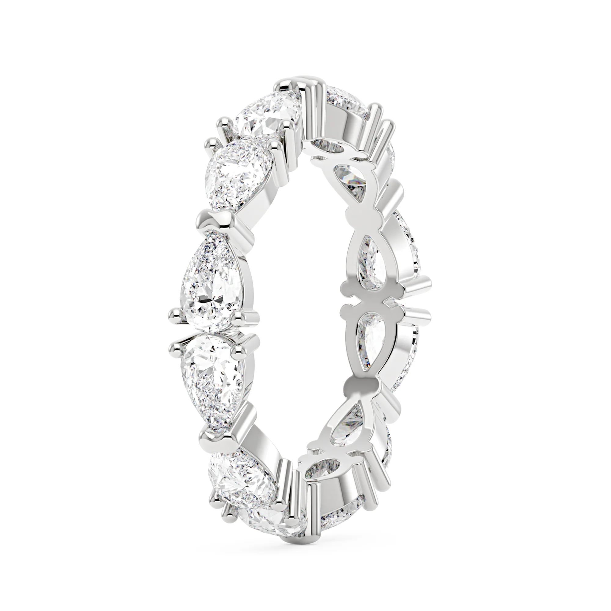 Nature Inspired Pear Moissanite Eternity Band - Image 5