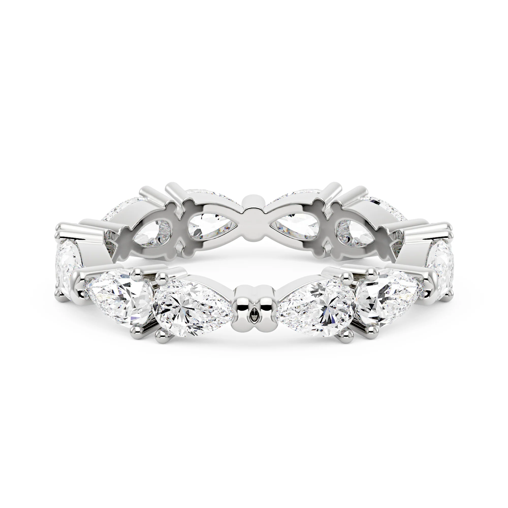 Nature Inspired Pear Moissanite Eternity Band - Image 6