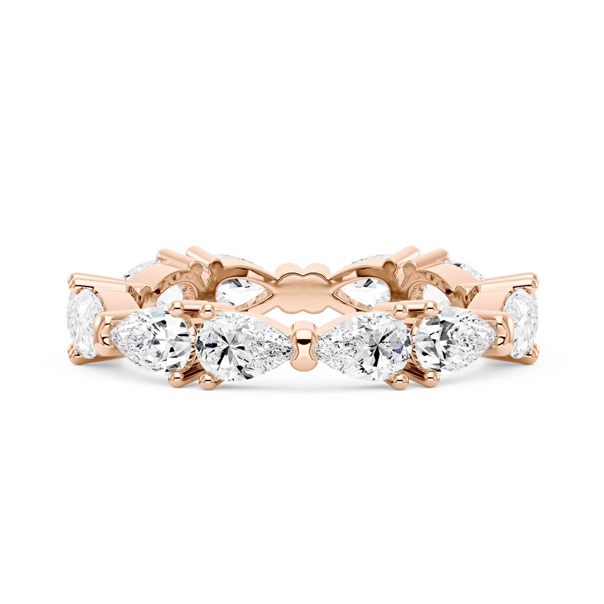 Nature Inspired Pear Moissanite Eternity Band - Image 7