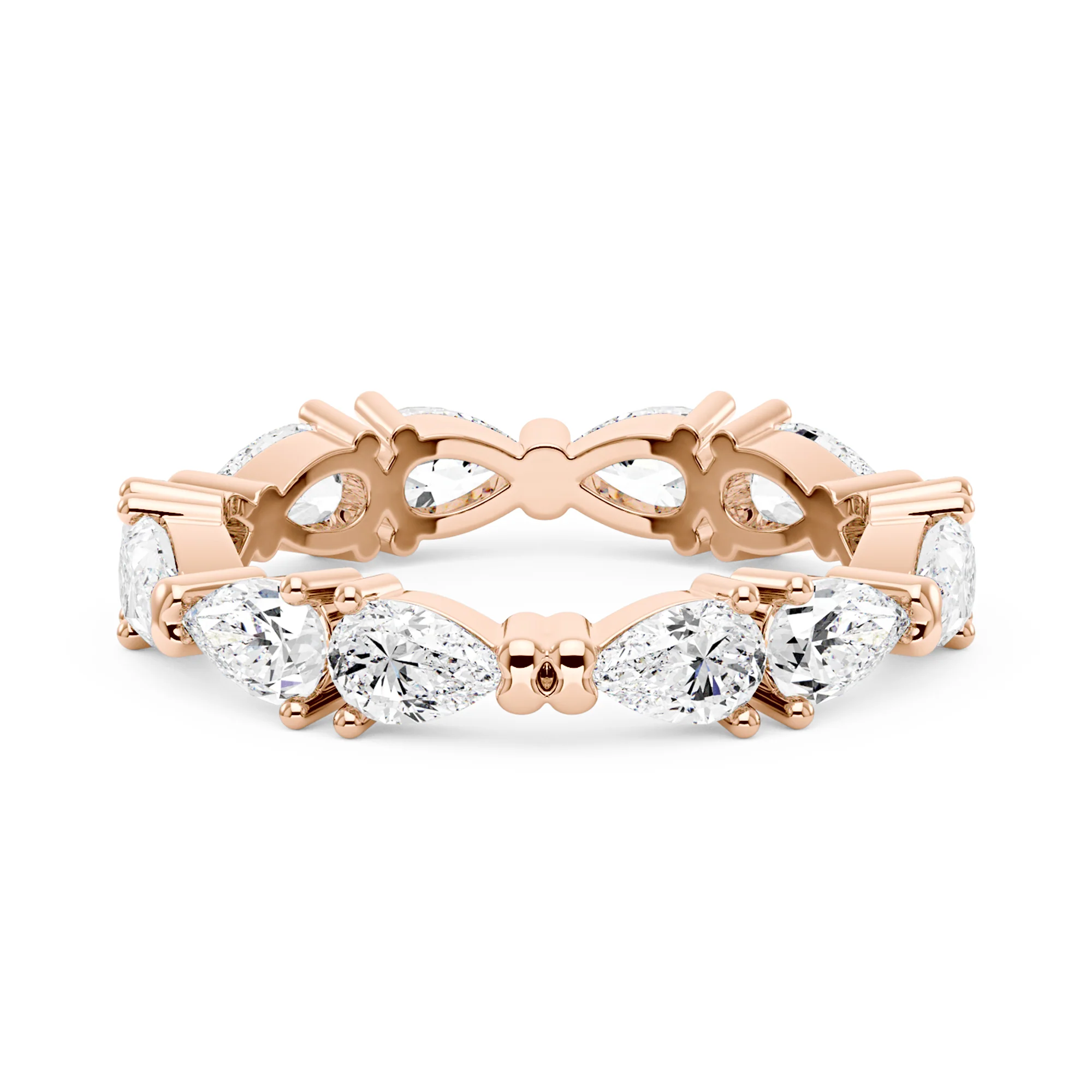 Nature Inspired Pear Moissanite Eternity Band - Image 9