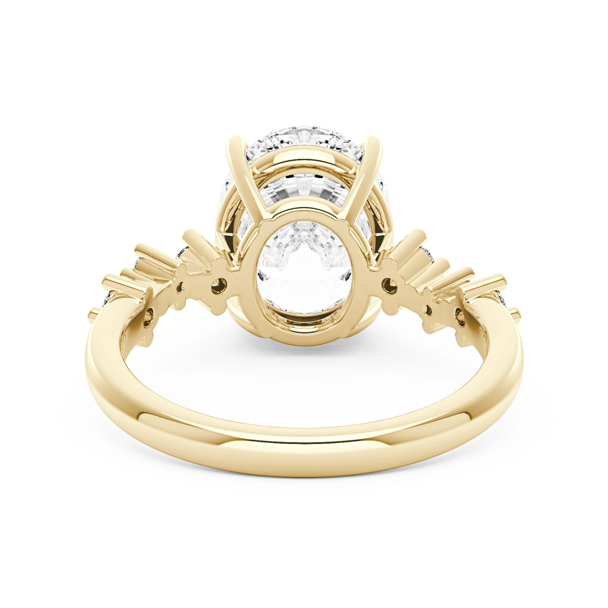 Nature Inspired Oval Cut Moissanite Engagement Ring - Image 3