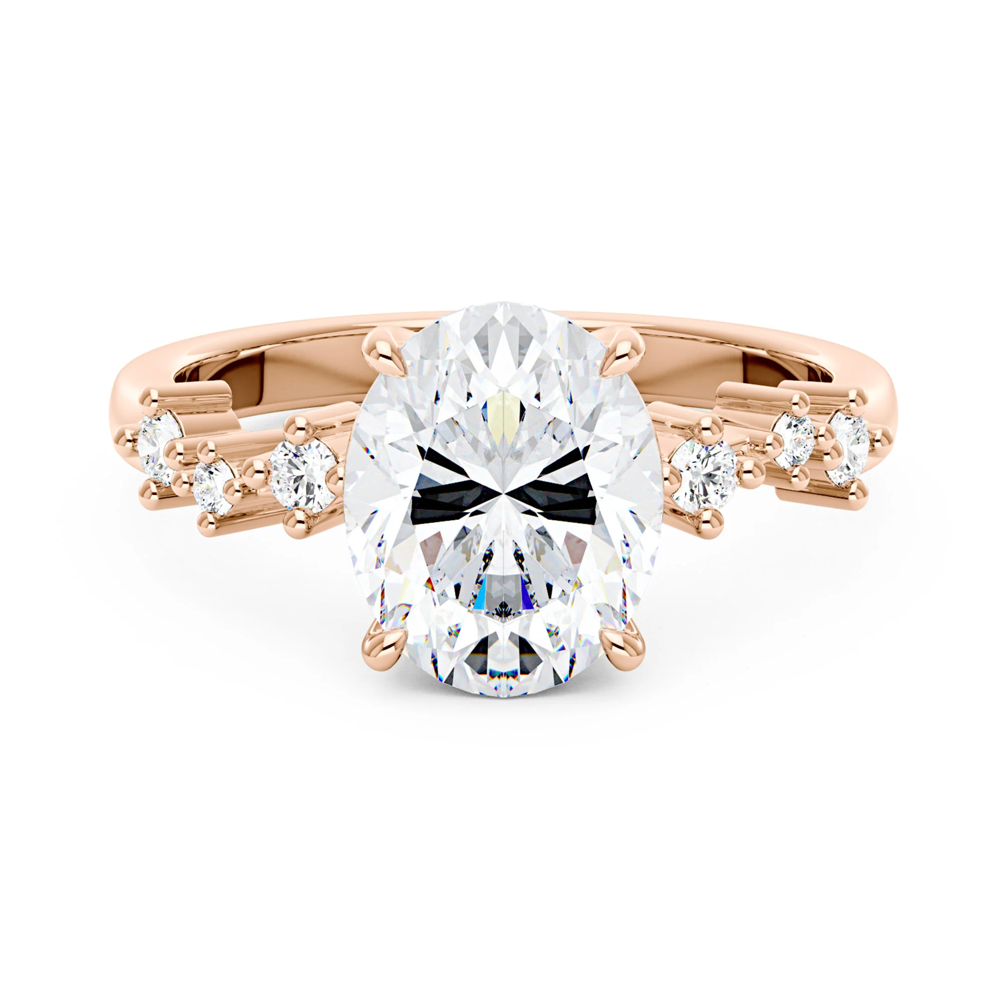 Nature Inspired Oval Cut Moissanite Engagement Ring - Image 7