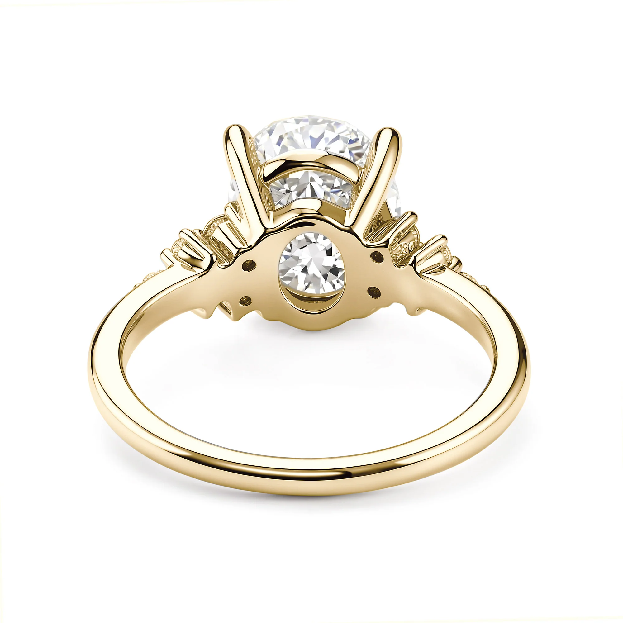 Floral Bloom Oval Cut Moissanite Engagement Ring - Image 6