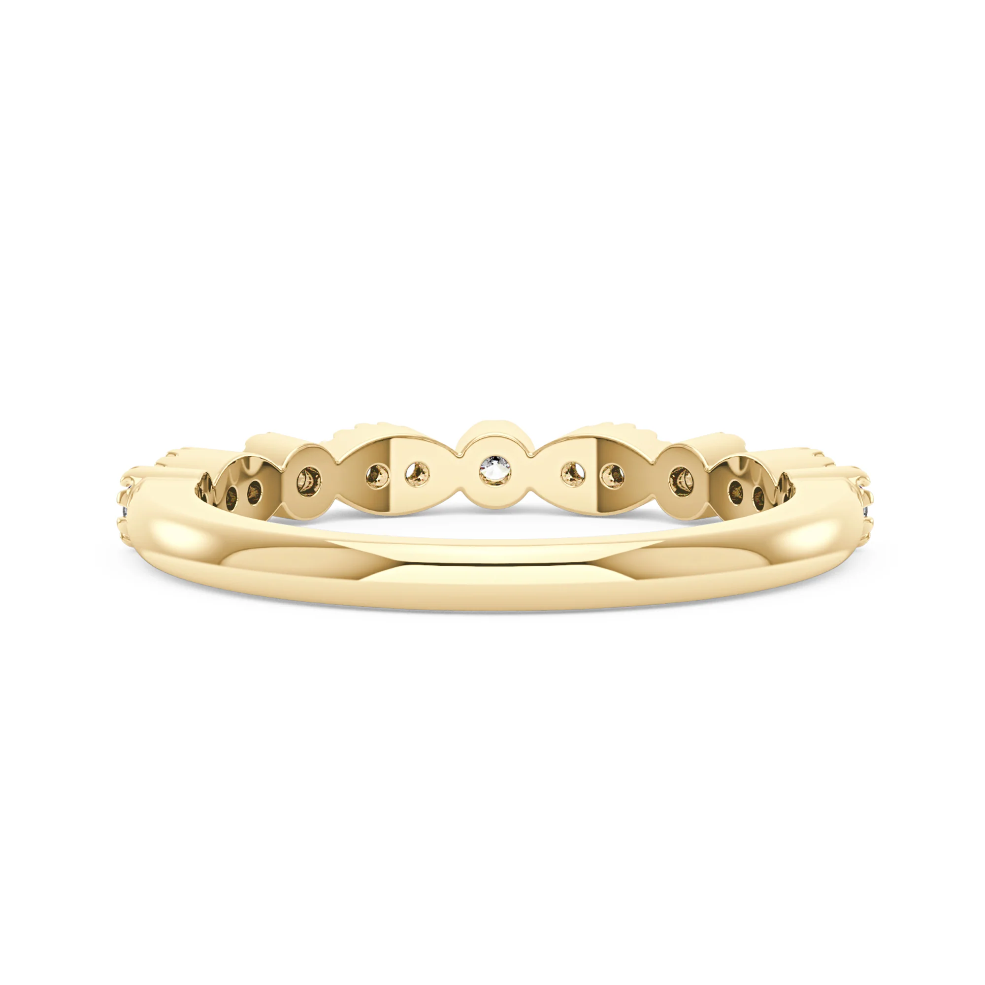 Nature Inspired Round Moissanite Half Eternity Band - Image 3