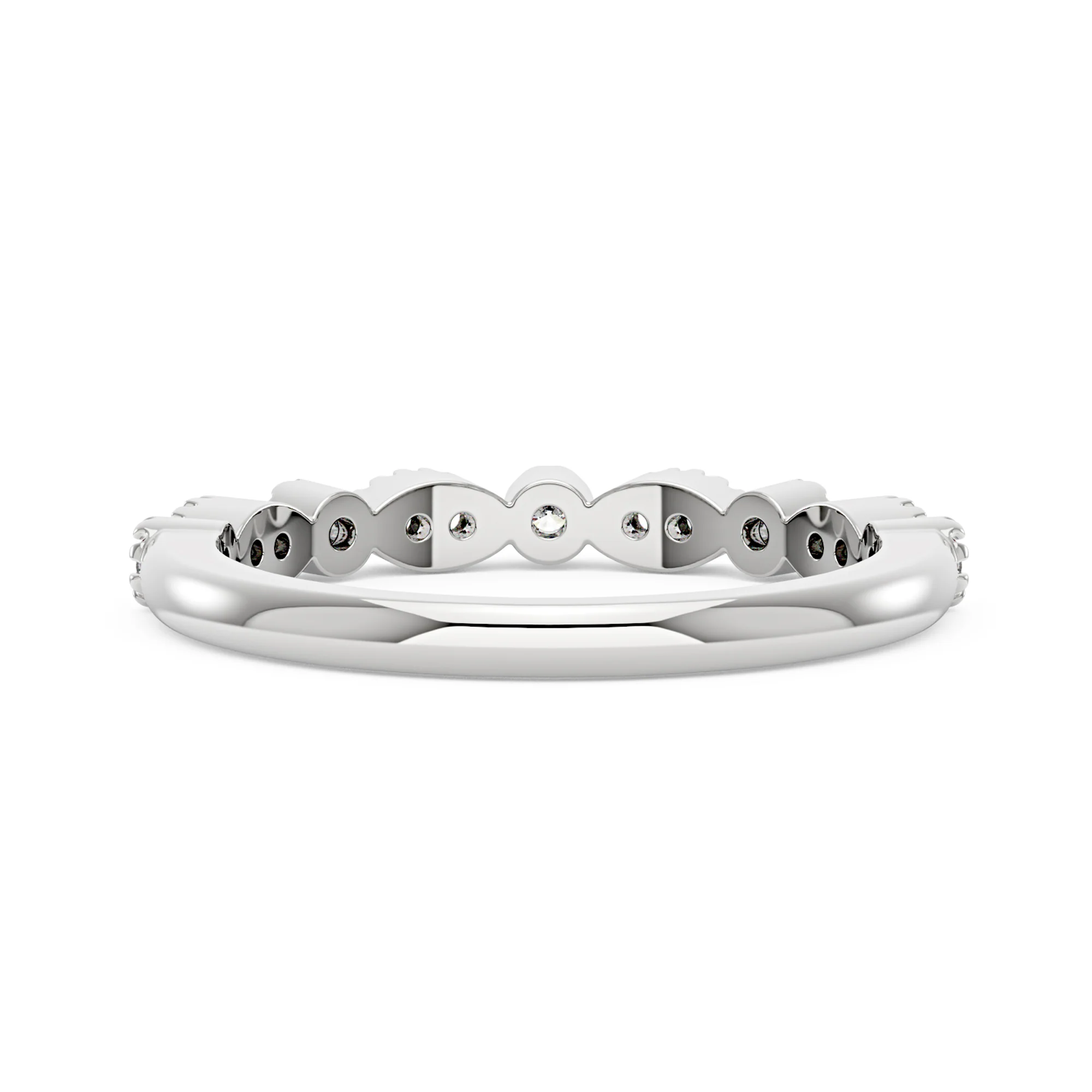 Nature Inspired Round Moissanite Half Eternity Band - Image 6