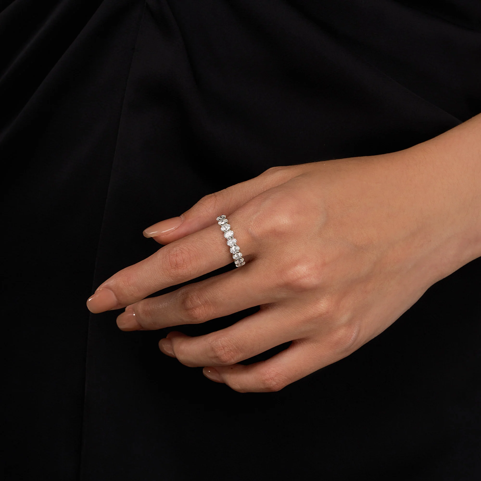 Art Deco Oval Cut Half Eternity Ring - Image 12