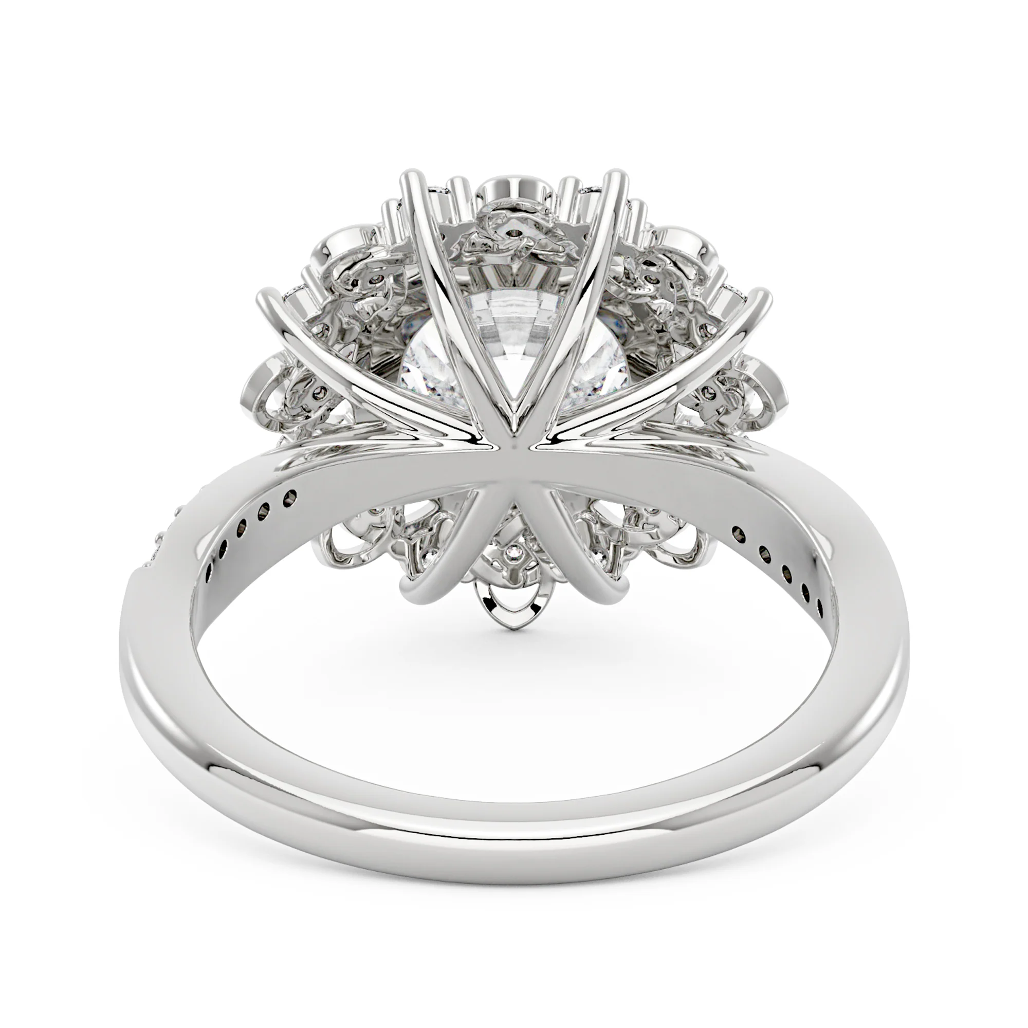 Halo Moissanite Bliss Sunlit Blossom Twist Ring - Image 3
