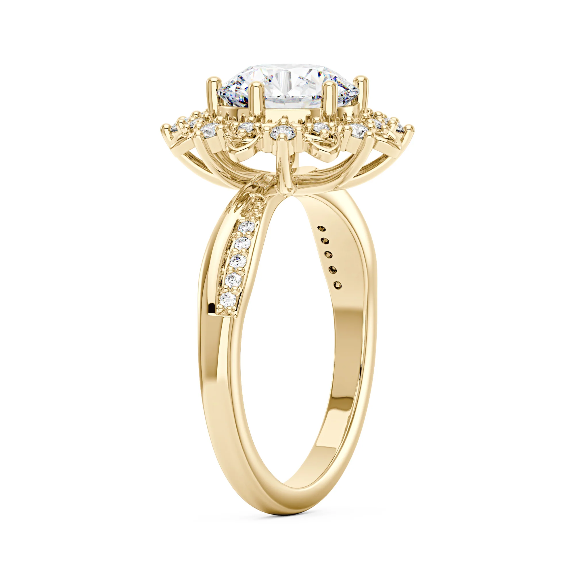 Halo Moissanite Bliss Sunlit Blossom Twist Ring - Image 5