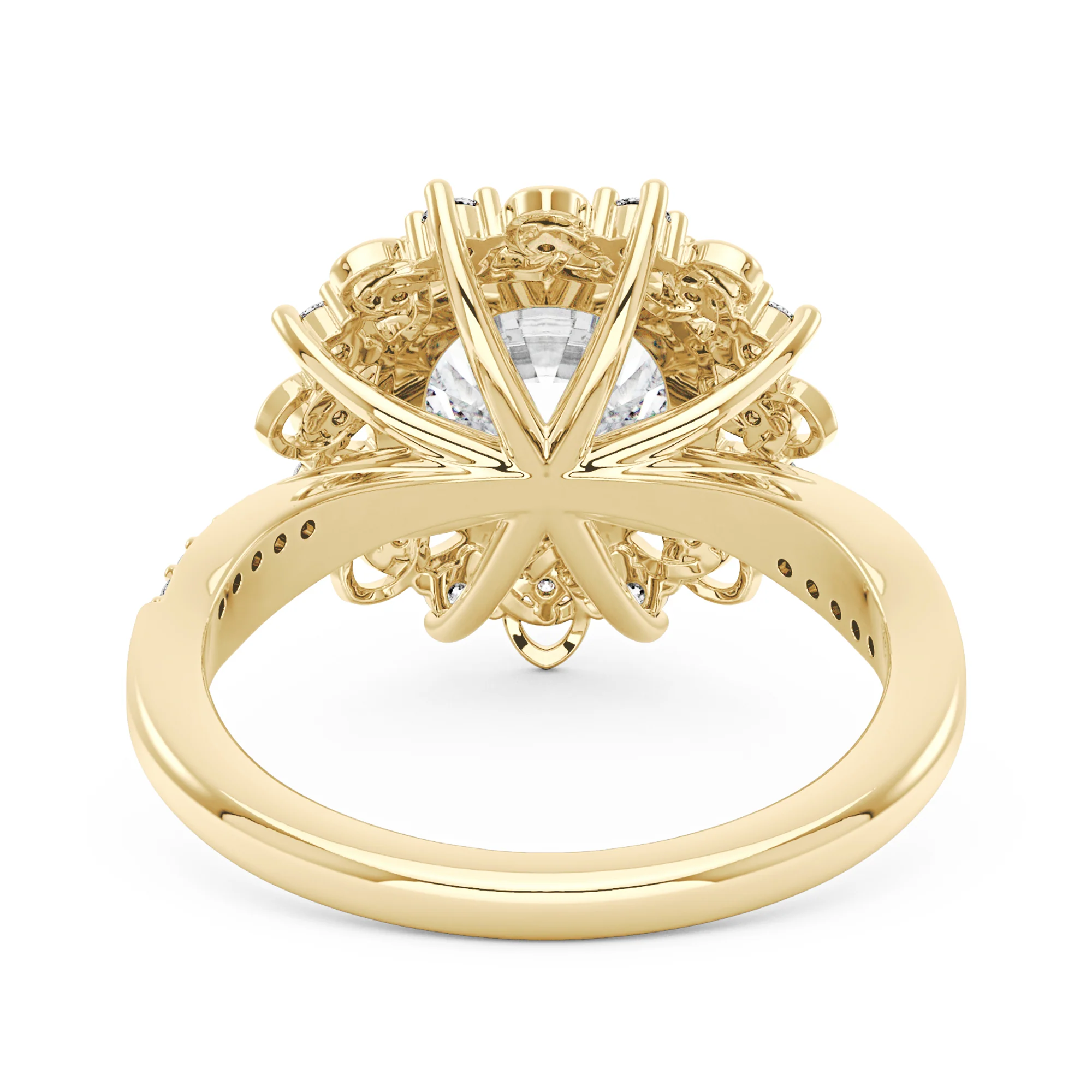Halo Moissanite Bliss Sunlit Blossom Twist Ring - Image 6