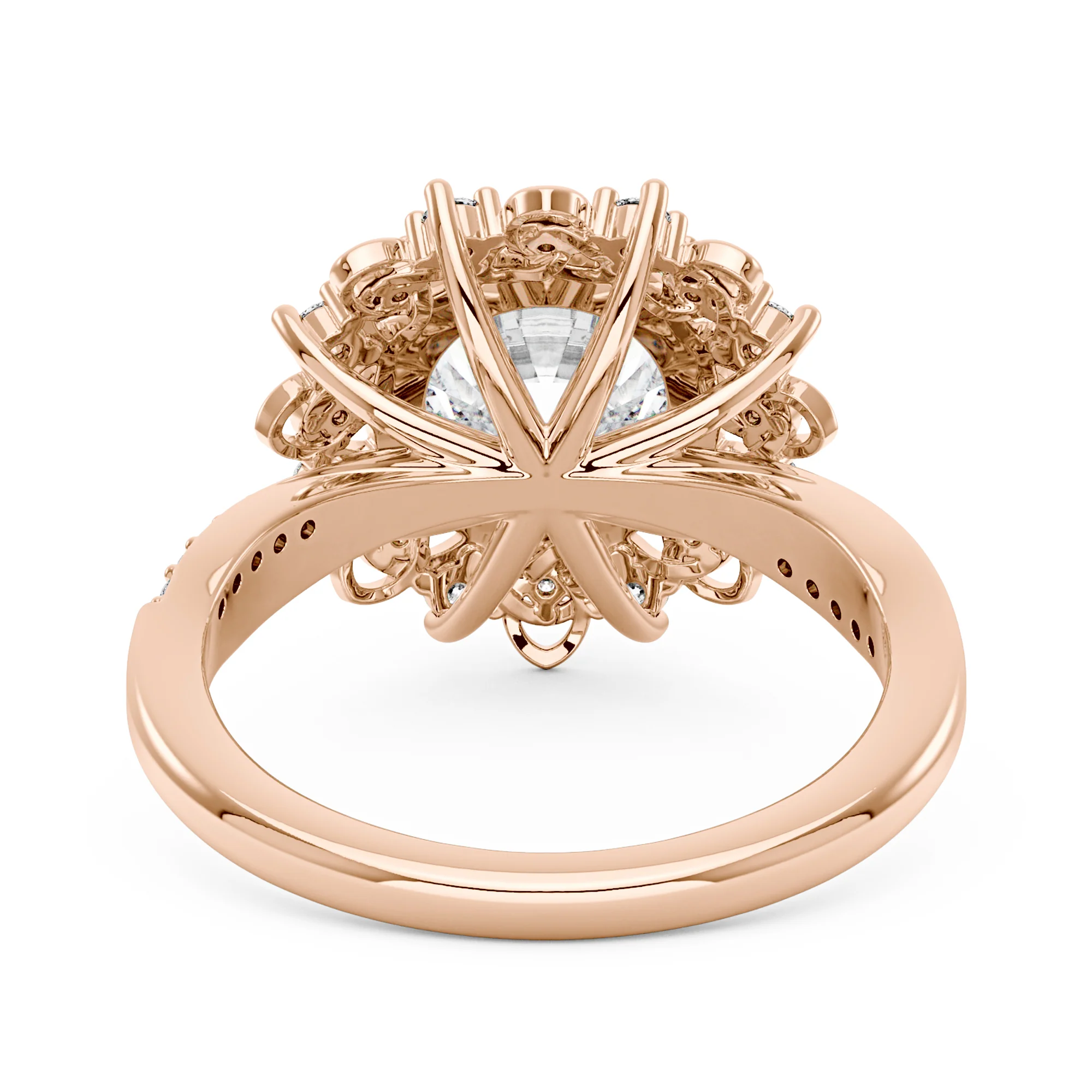 Halo Moissanite Bliss Sunlit Blossom Twist Ring - Image 9