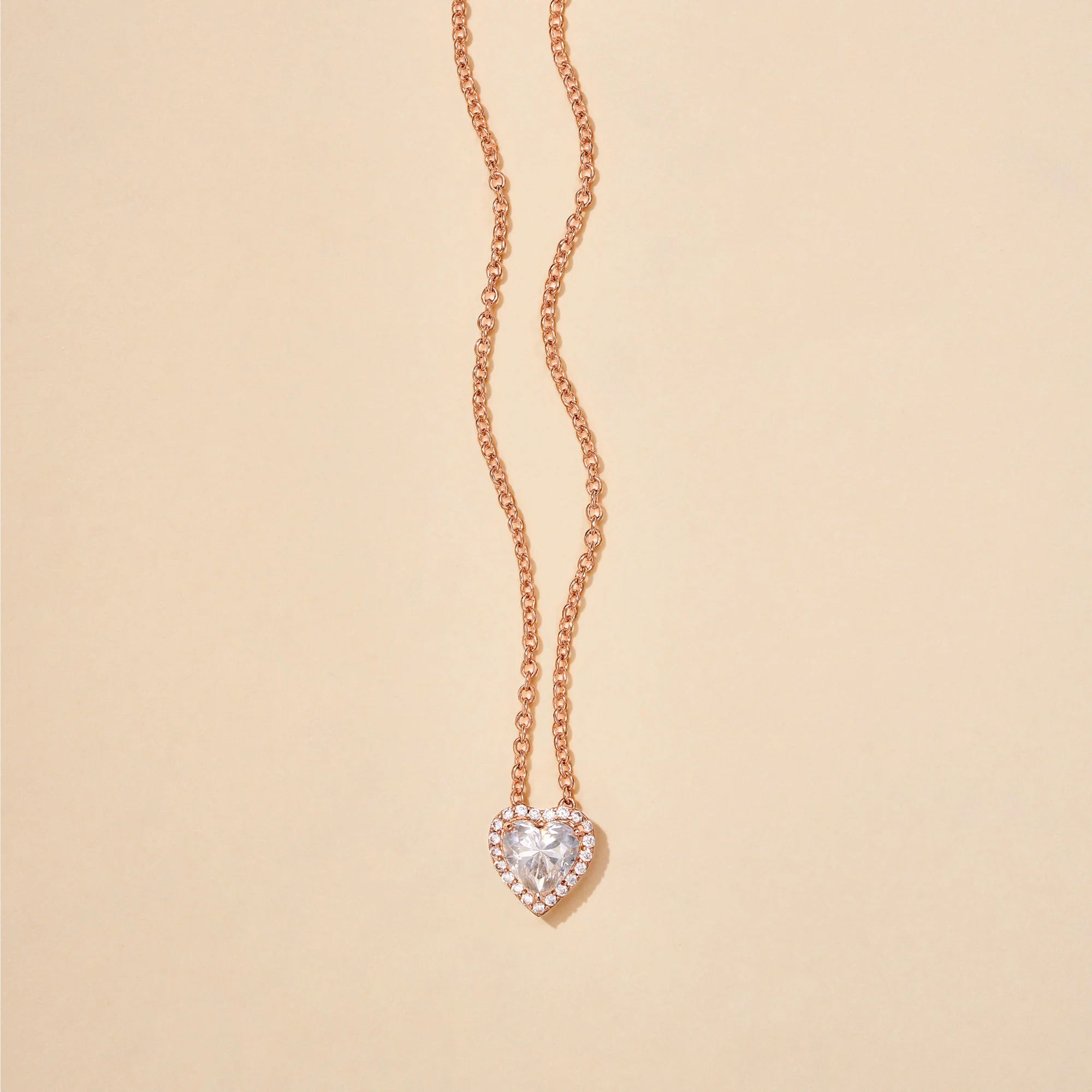 Heart Halo Moissanite Pendant Necklace - Image 8