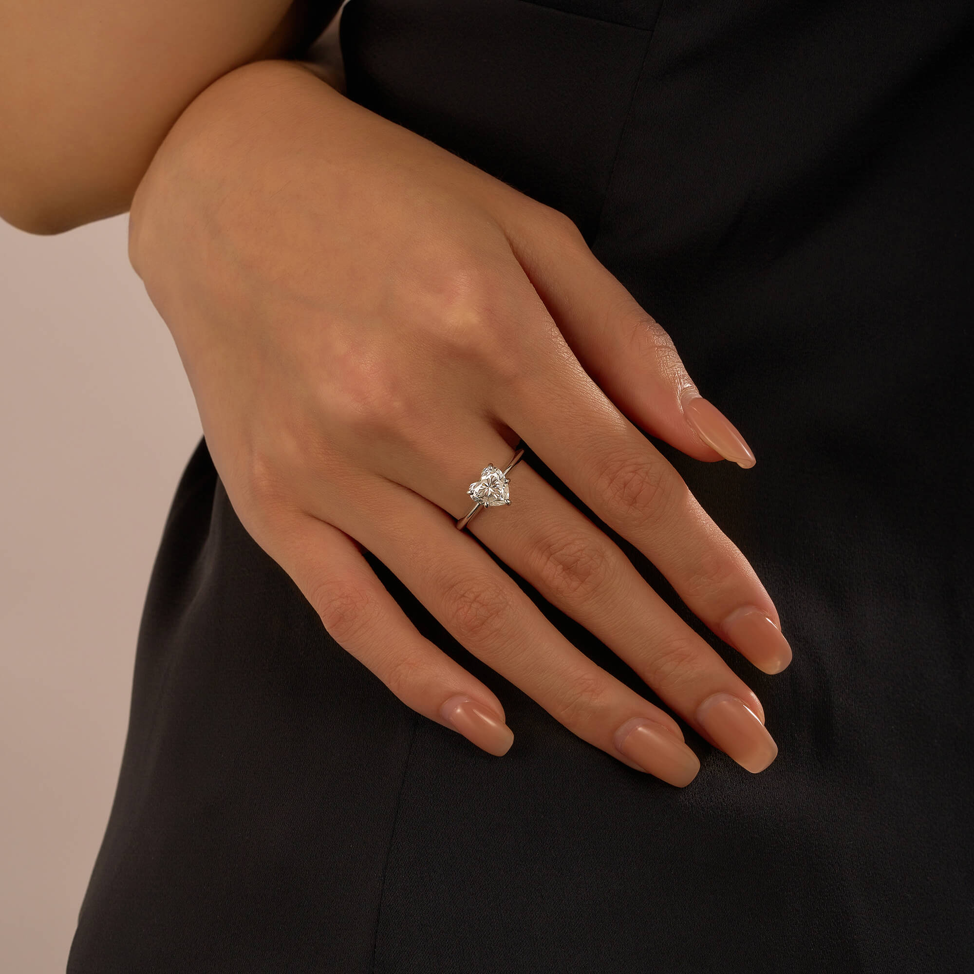 Heart Shaped Moissanite Solitaire Ring - Image 10
