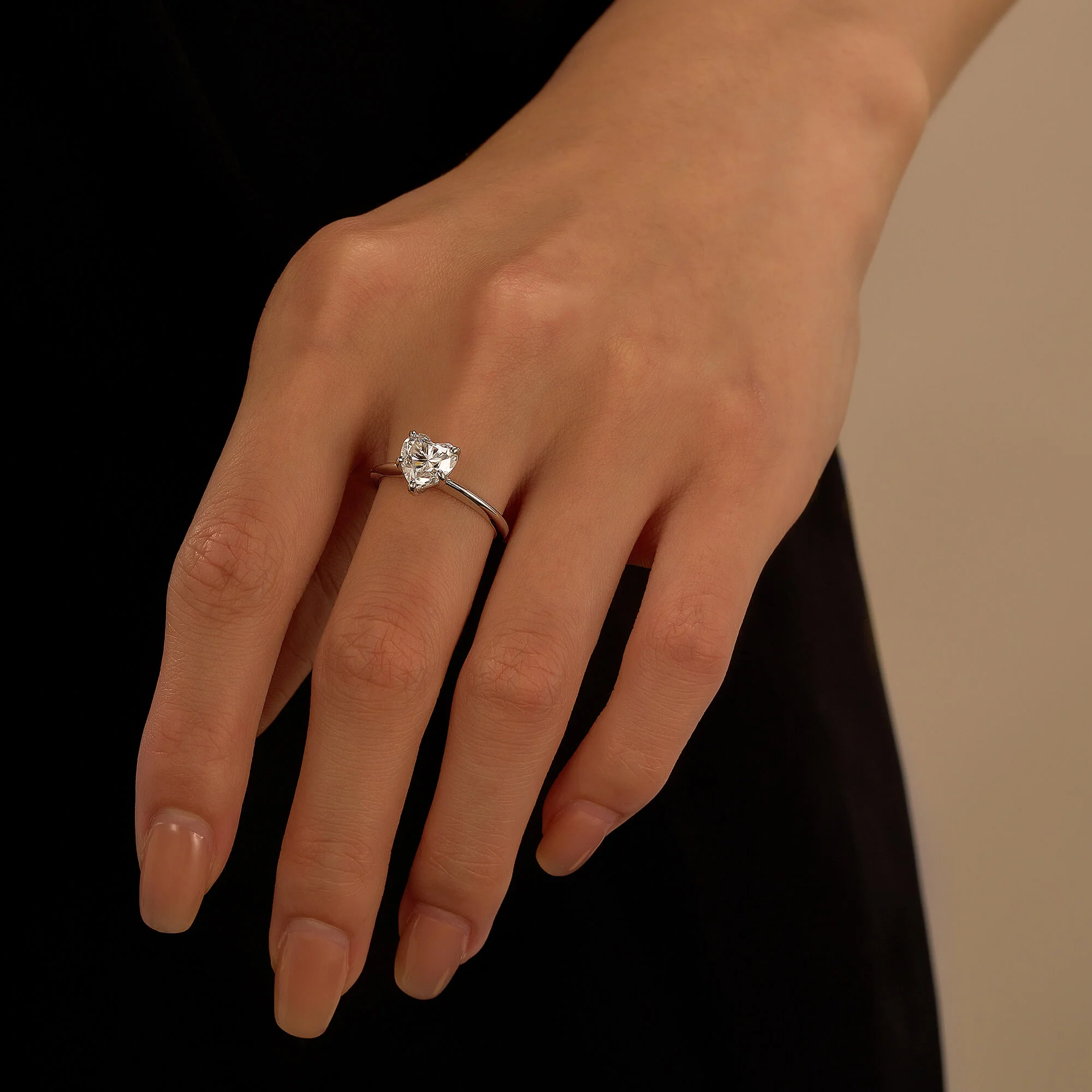 Heart Shaped Moissanite Solitaire Ring - Image 13