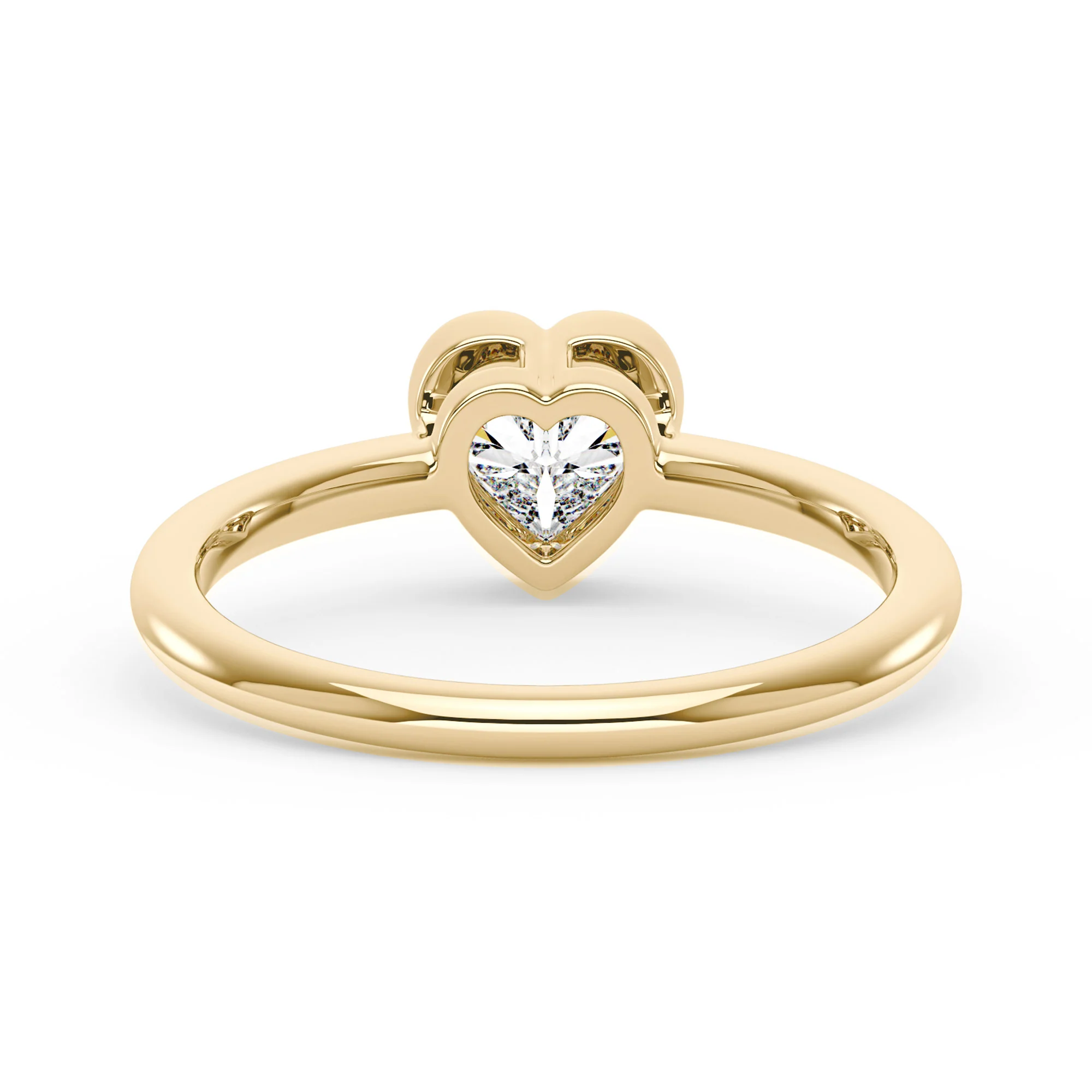 Heart-Shaped Moissanite Bezel Ring - Image 3