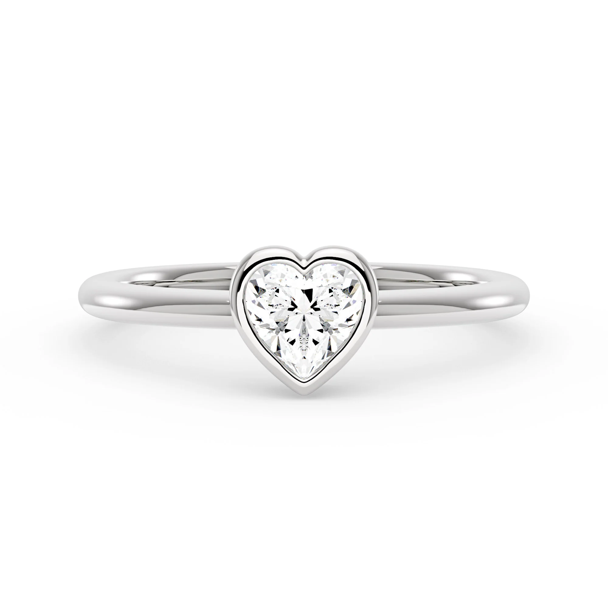 Heart-Shaped Moissanite Bezel Ring - Image 4