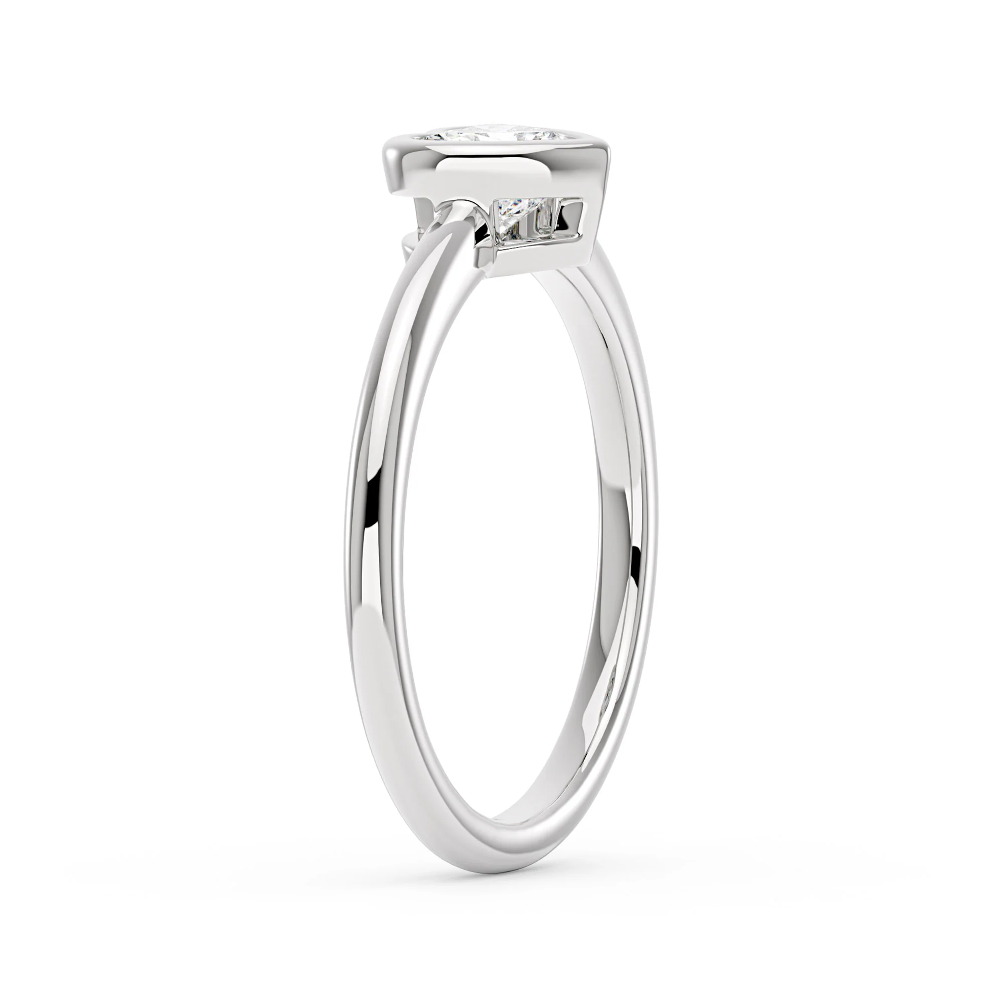 Heart-Shaped Moissanite Bezel Ring - Image 5