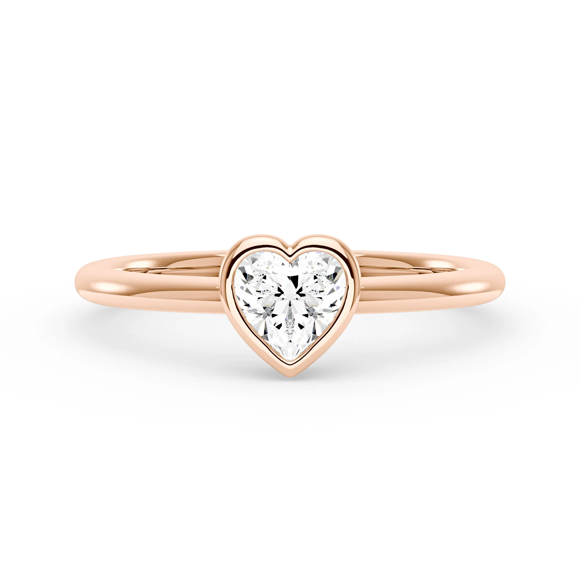 Heart-Shaped Moissanite Bezel Ring - Image 7
