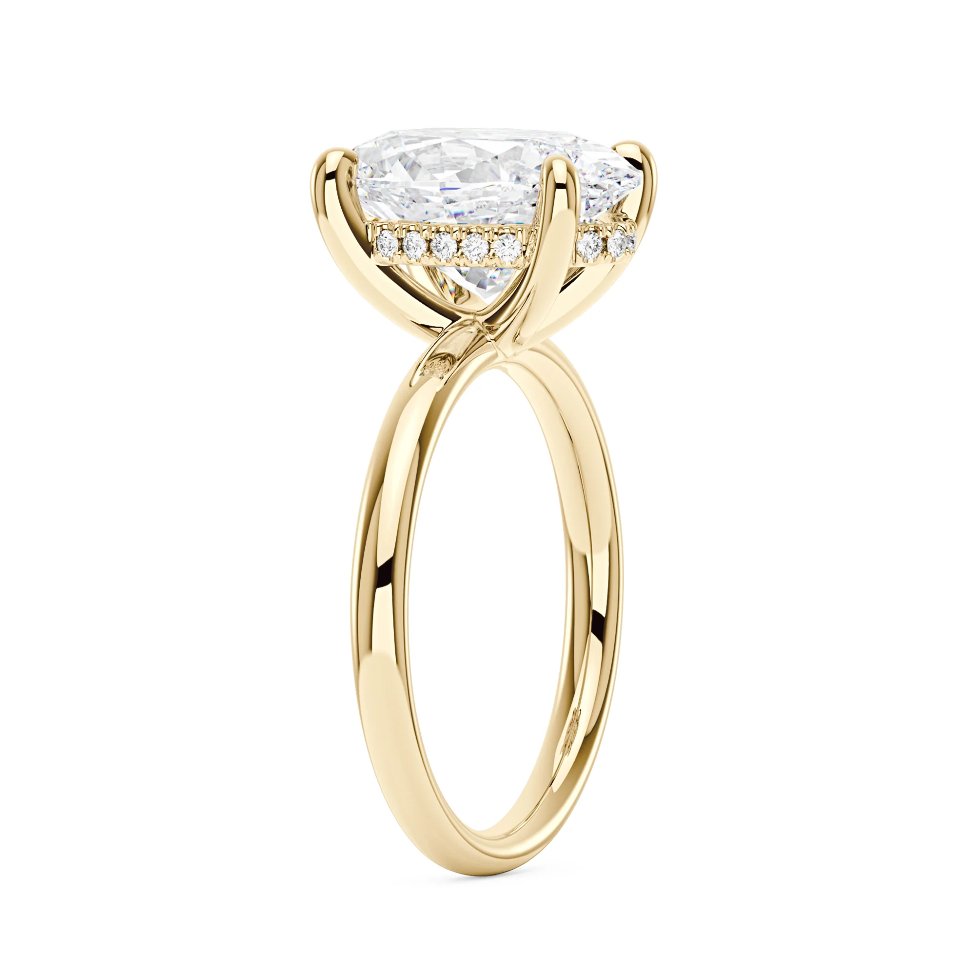 Hidden Halo Crushed Oval Moissanite Engagement Ring - Image 2
