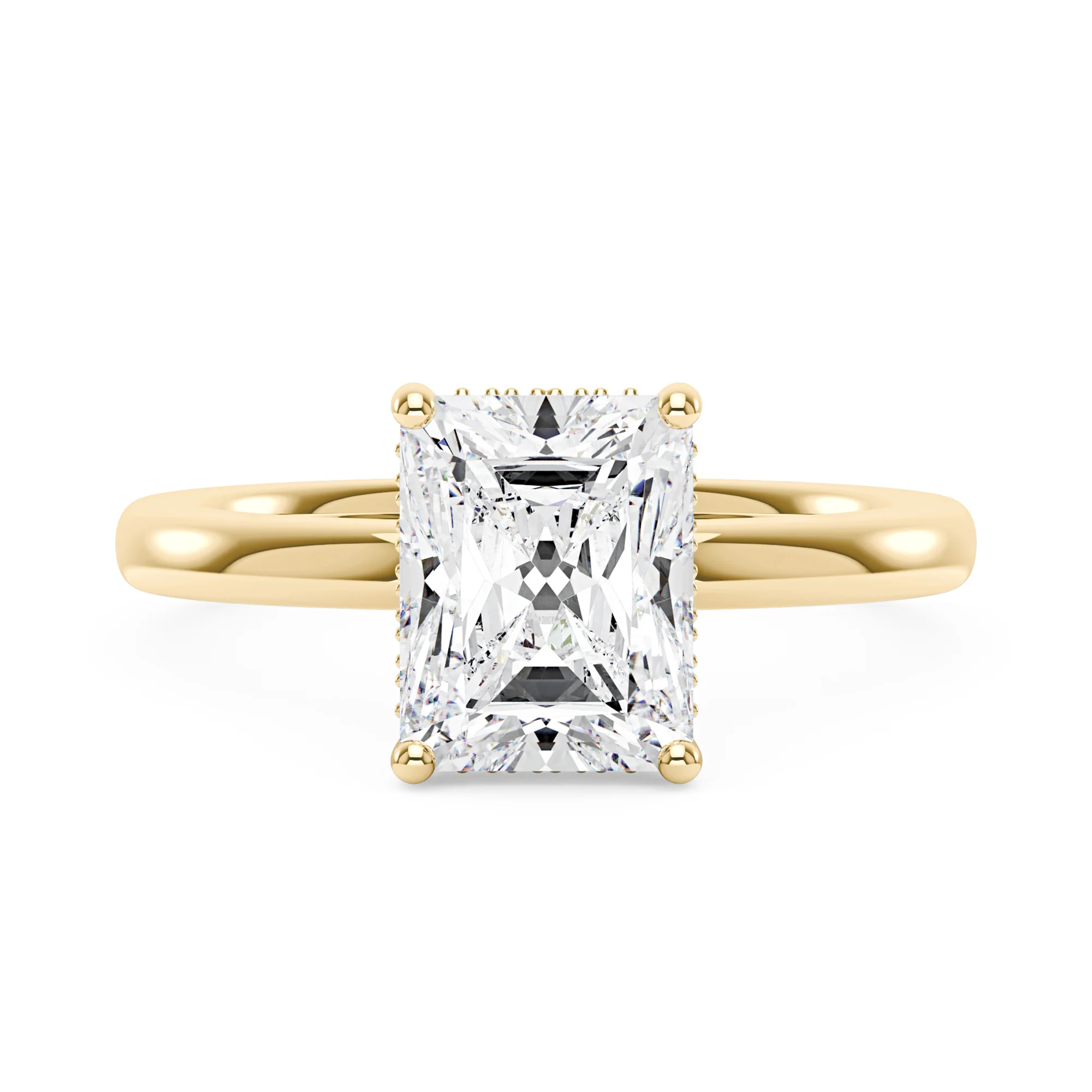 Hidden Halo Radiant Engagement Ring