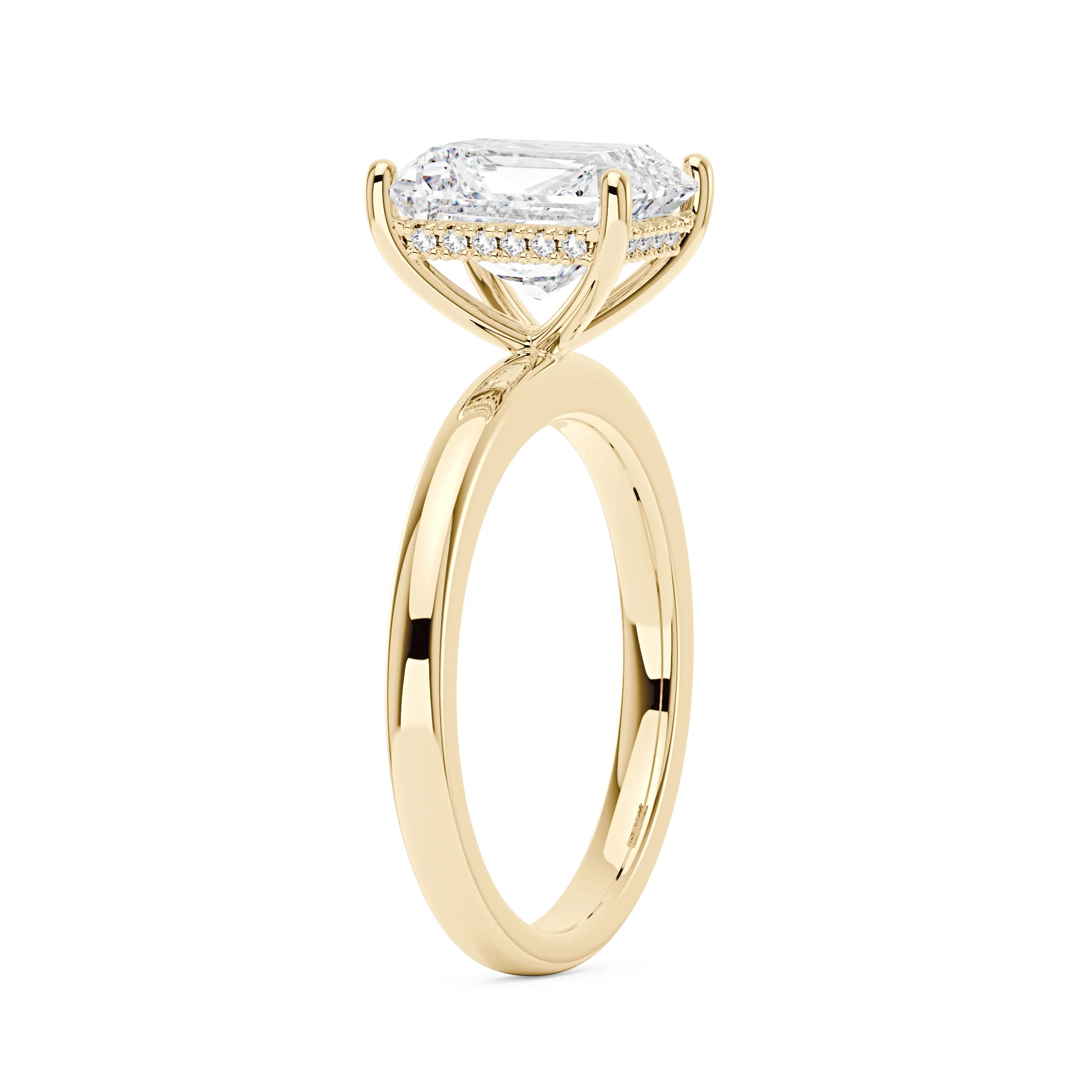 Hidden Halo Radiant Engagement Ring - Image 2