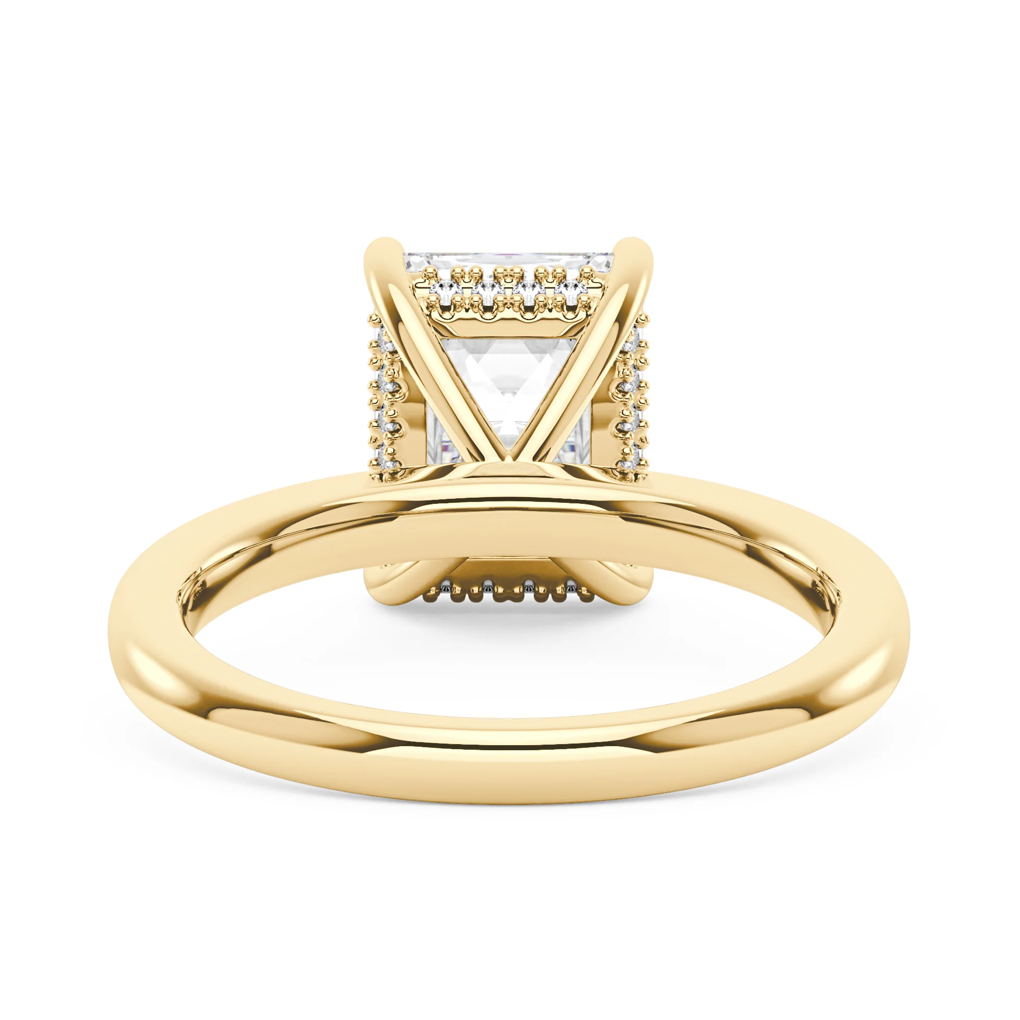 Hidden Halo Radiant Engagement Ring - Image 3