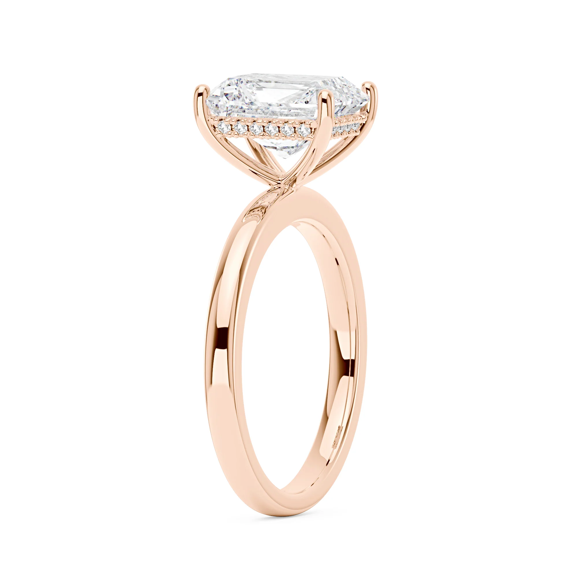 Hidden Halo Radiant Engagement Ring - Image 8