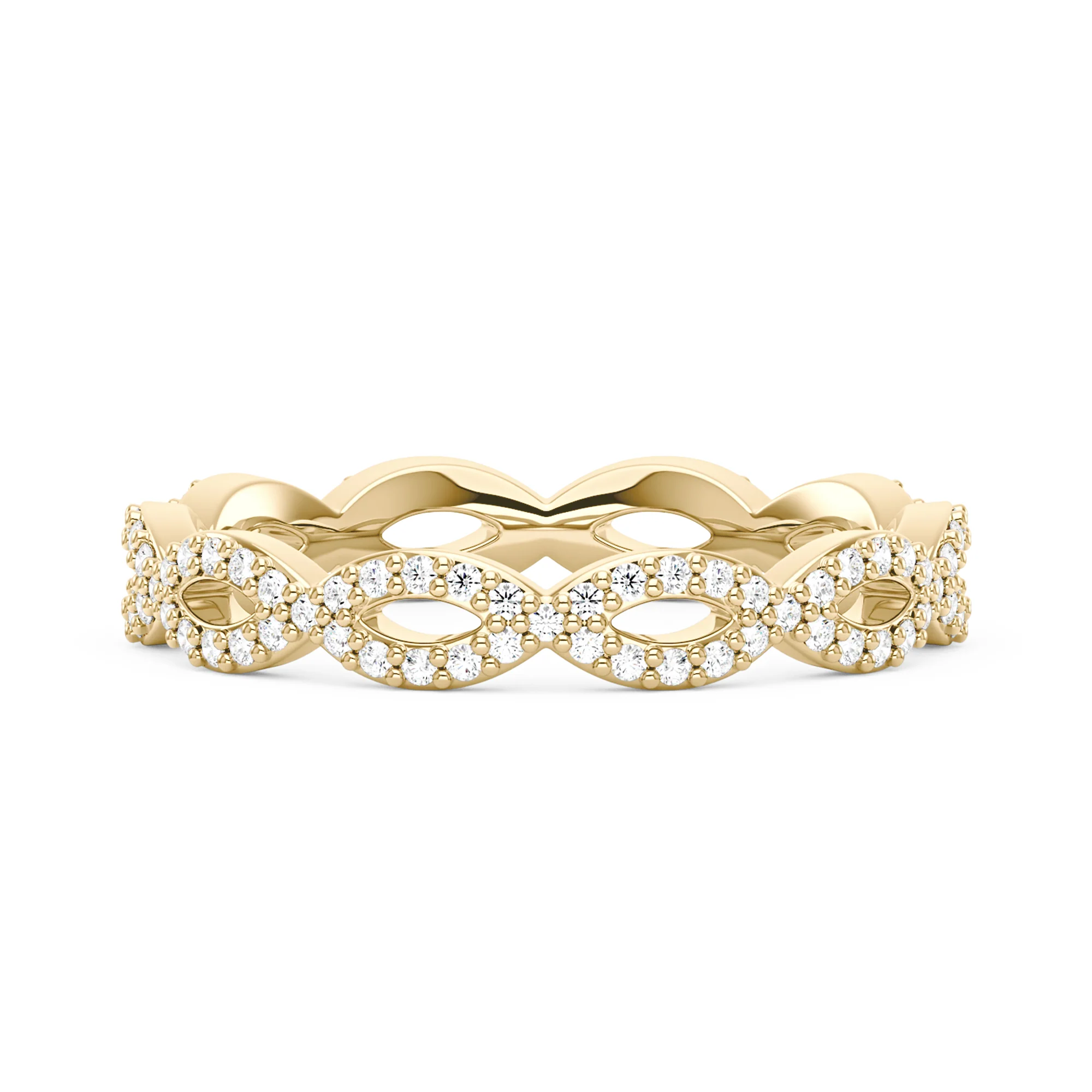 Art Deco Infinity Twist Moissanite Pavé Eternity Band - Image 4