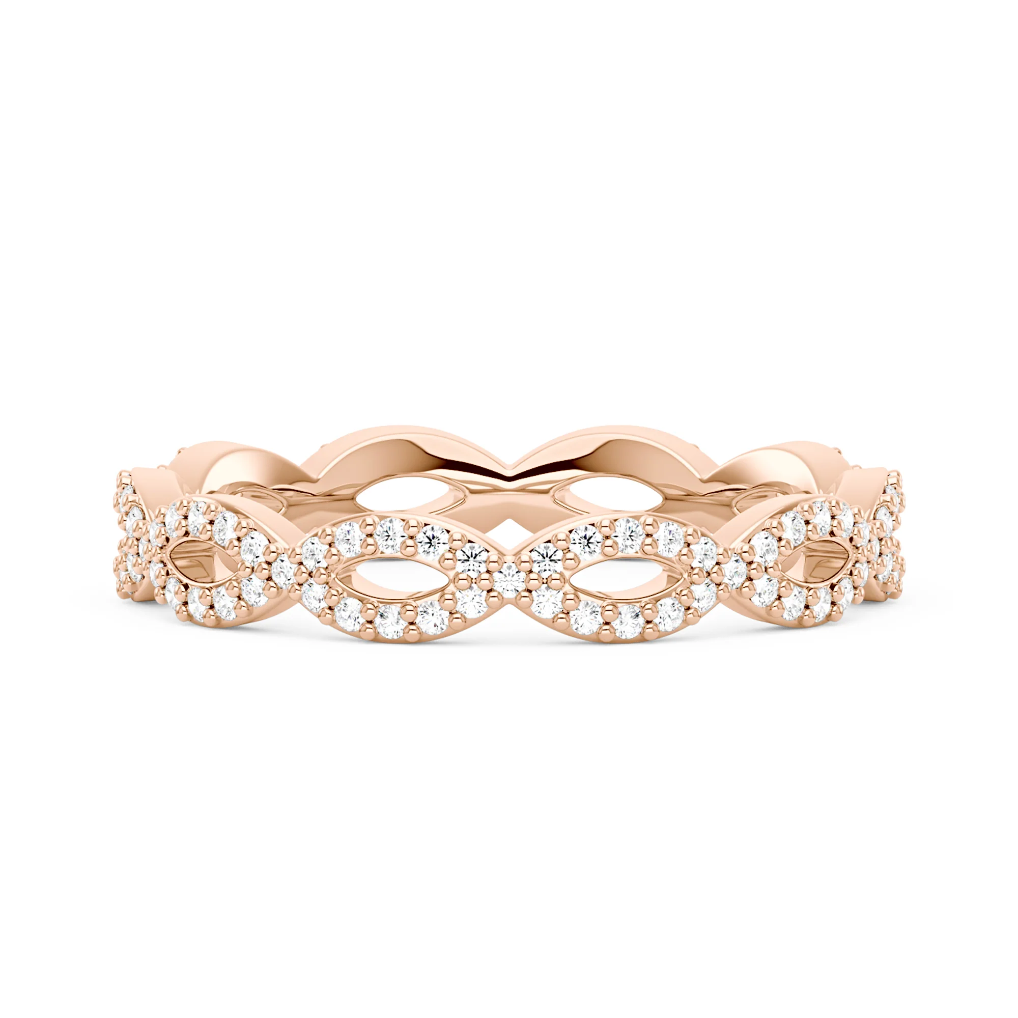 Art Deco Infinity Twist Moissanite Pavé Eternity Band - Image 7