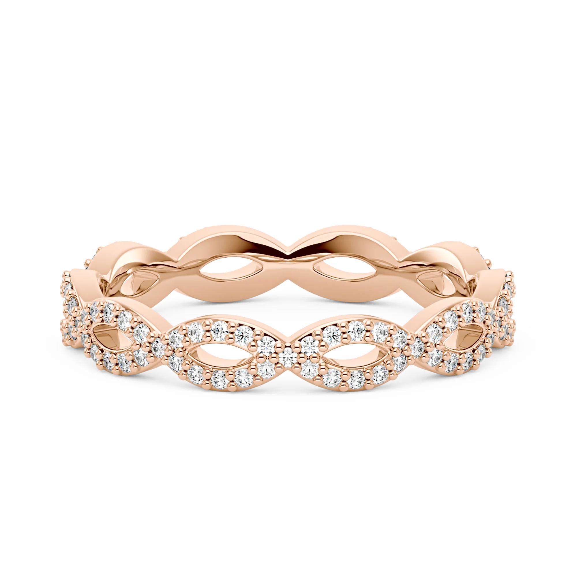 Art Deco Infinity Twist Moissanite Pavé Eternity Band - Image 9