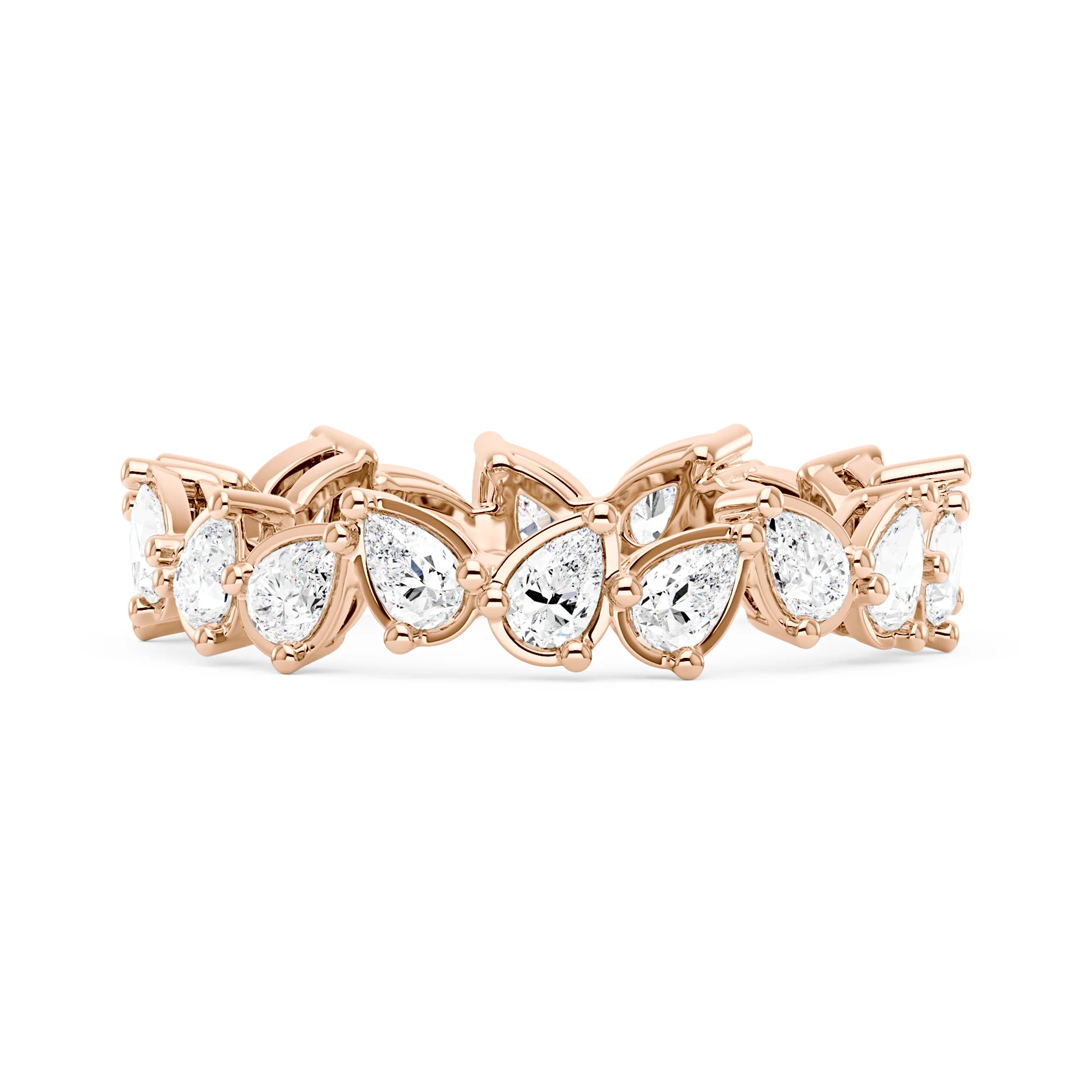 Irregular Pear Moissanite Bezel Eternity Band - Image 7