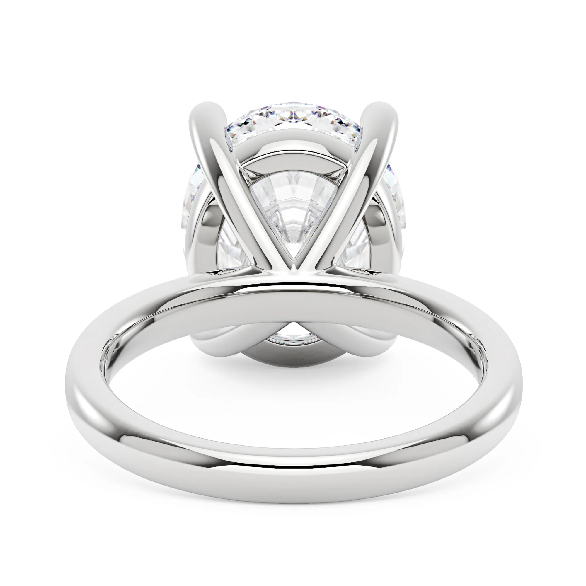 Luminous Oval Cut Moissanite Solitaire Ring - Image 3