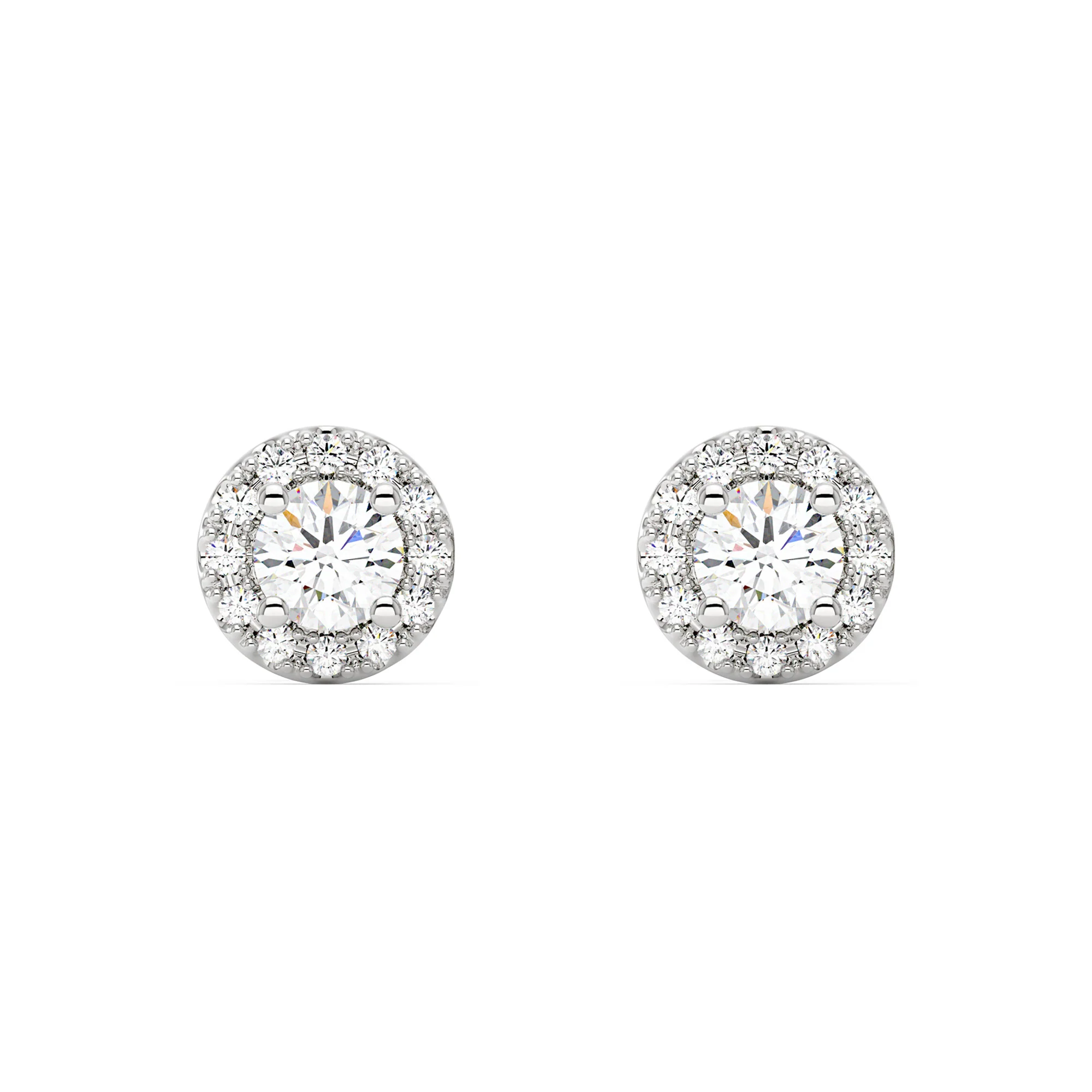 Luxe Moissanite Halo Style Stud Earrings - Image 4