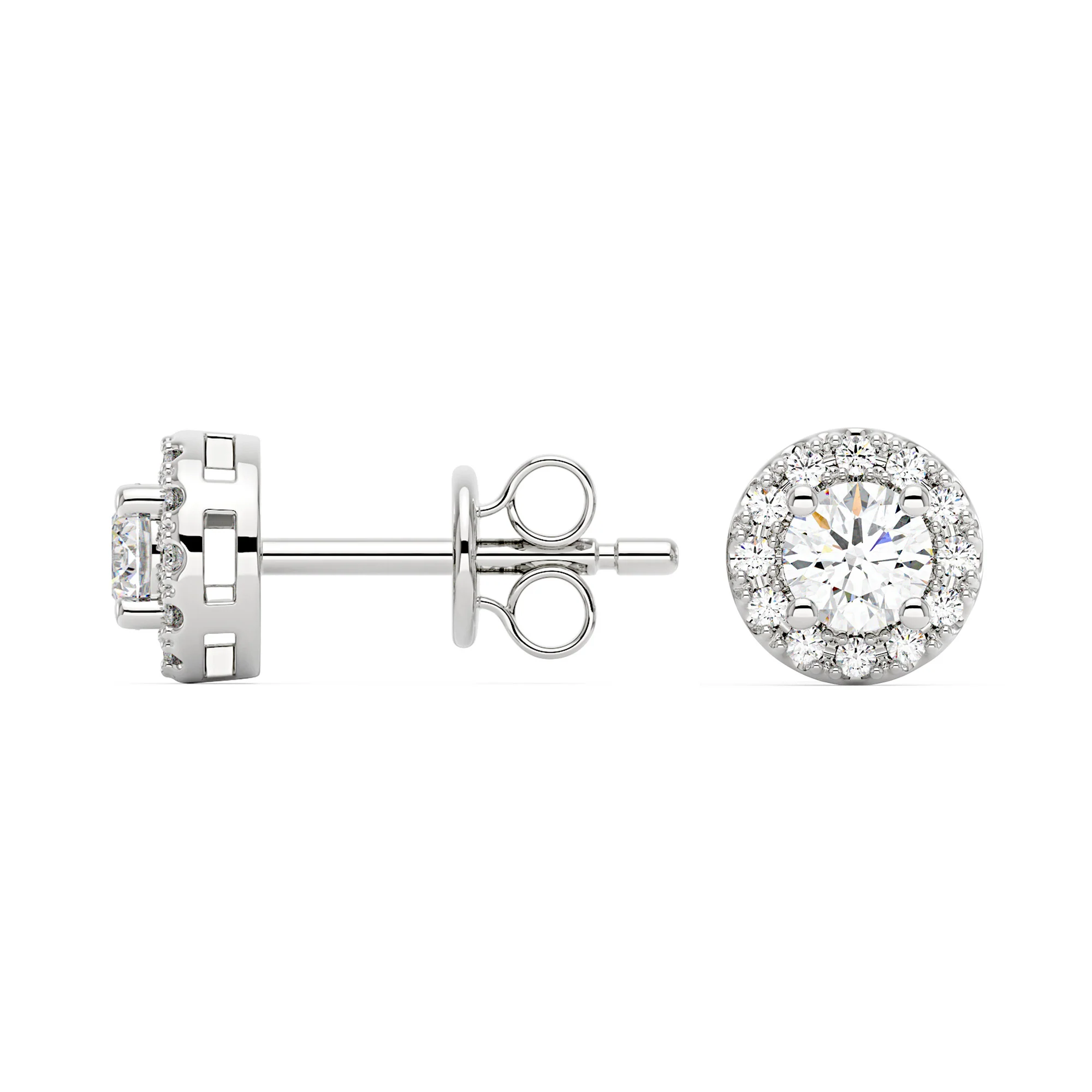 Luxe Moissanite Halo Style Stud Earrings - Image 6