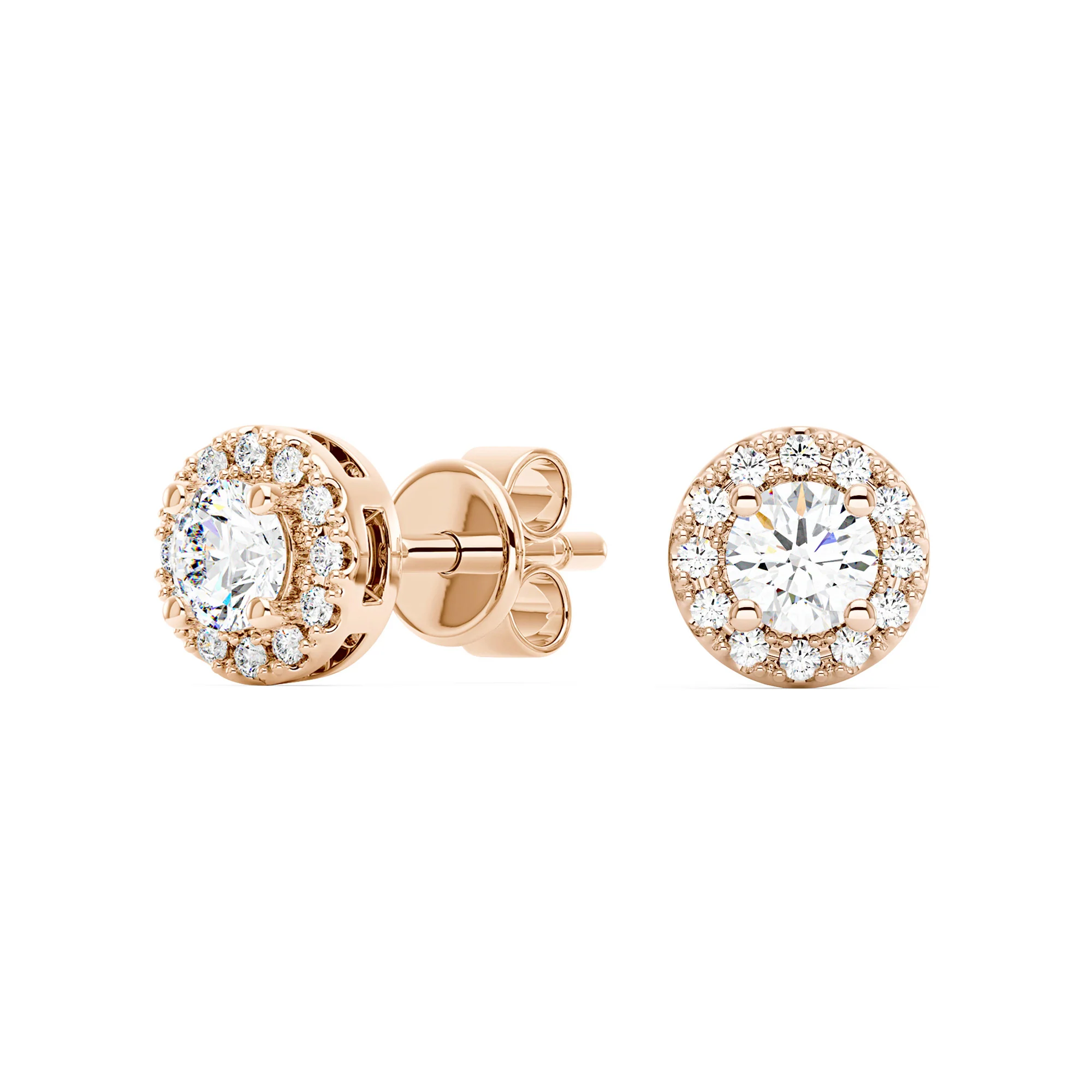 Luxe Moissanite Halo Style Stud Earrings - Image 8