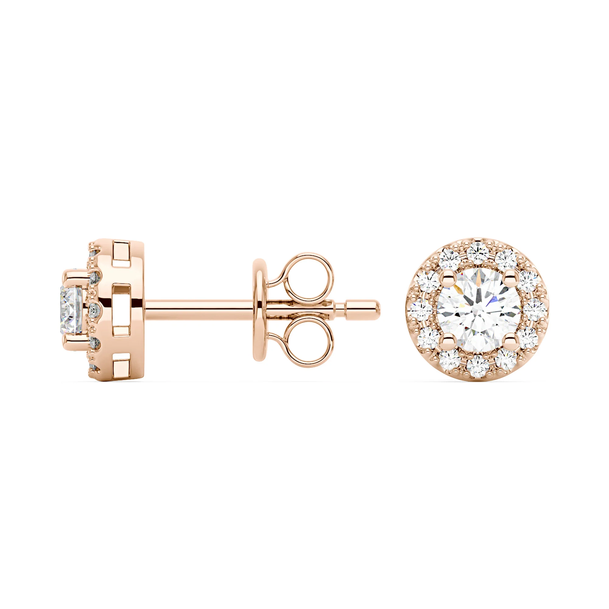 Luxe Moissanite Halo Style Stud Earrings - Image 9