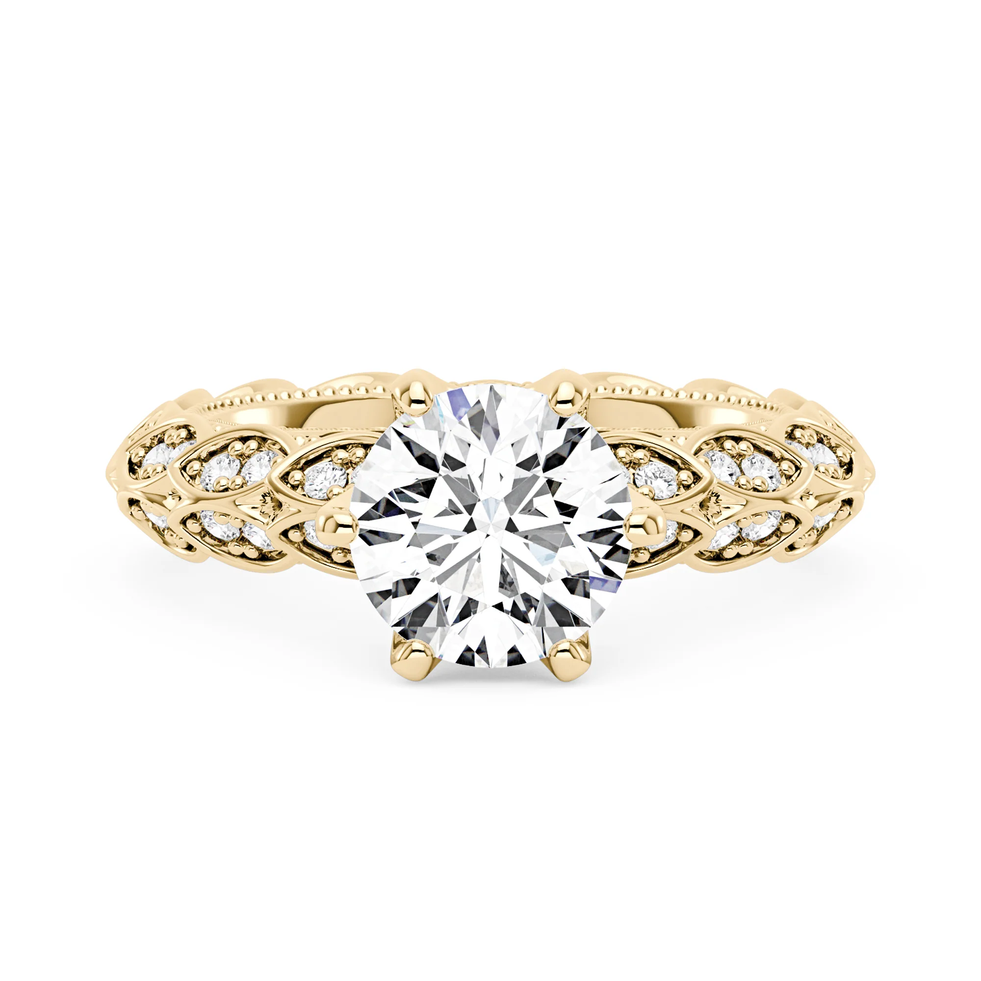 Luxury Band Solitaire Moissanite Engagement Ring - Image 4